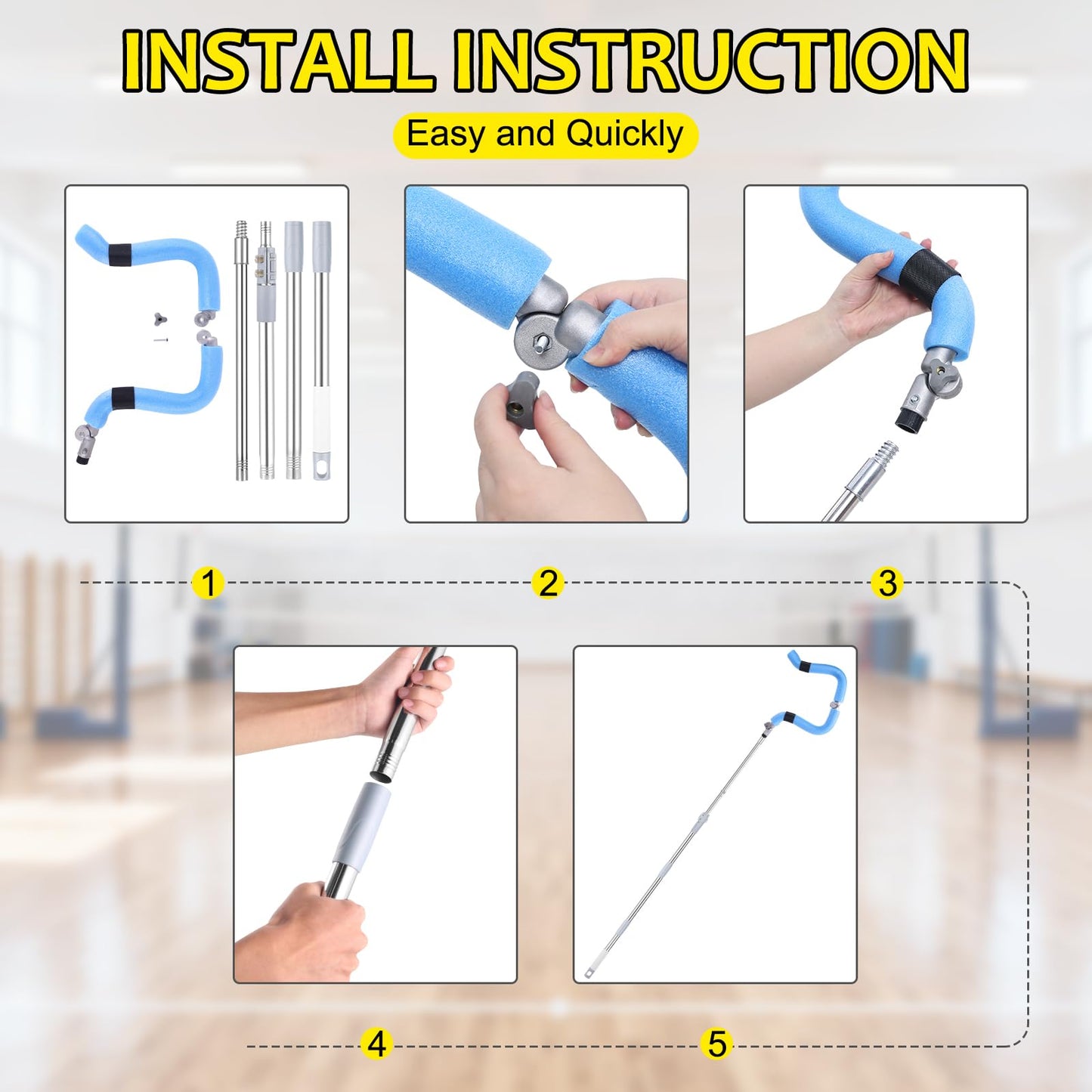 Cagaloi Volleyball Training System, Retractable Height 63-78 Inch, Spike Trainer with Hook - Lightweight for Serving, Spiking & Jump Practice, Real Ball Feel for All Skill Levels - （No Ball Included）