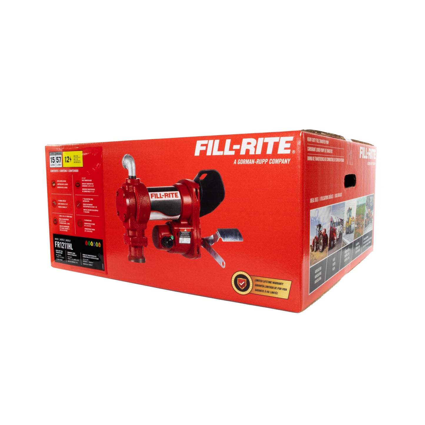 Fill-Rite FR1211HL 12V 15 GPM Fuel Transfer Pump with Standard Mechanical Meter Package, Liters | Gasoline, Diesel, Kerosene, Ethanol & Methanol Blends & Biodiesel