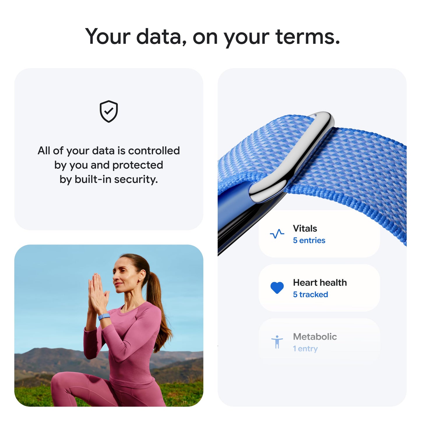 Google Fitbit Air - Screenless Activity Tracker with Fitness, Heart Rate, and Sleep Tracking - Personalized AI-Powered Coaching - Up to 7 Days’ Battery Life - Works with iOS and Android - Obsidian