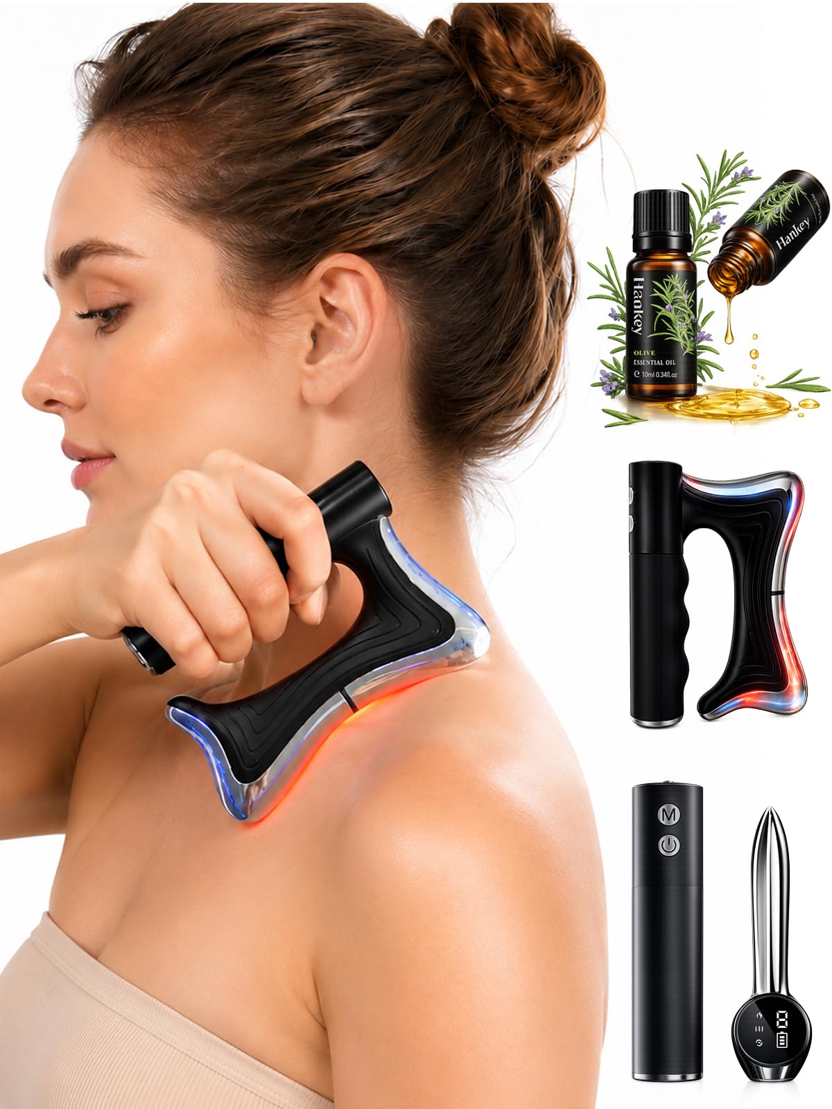 Heated Muscle Scraper Tool, Fascia Release Full Body Contouring Machine, Muscle Scraper Tool Features Modes: Vibration, Heat Therapy and Microcurrent, Fascia Instant Muscle Relaxation Soreness Relief