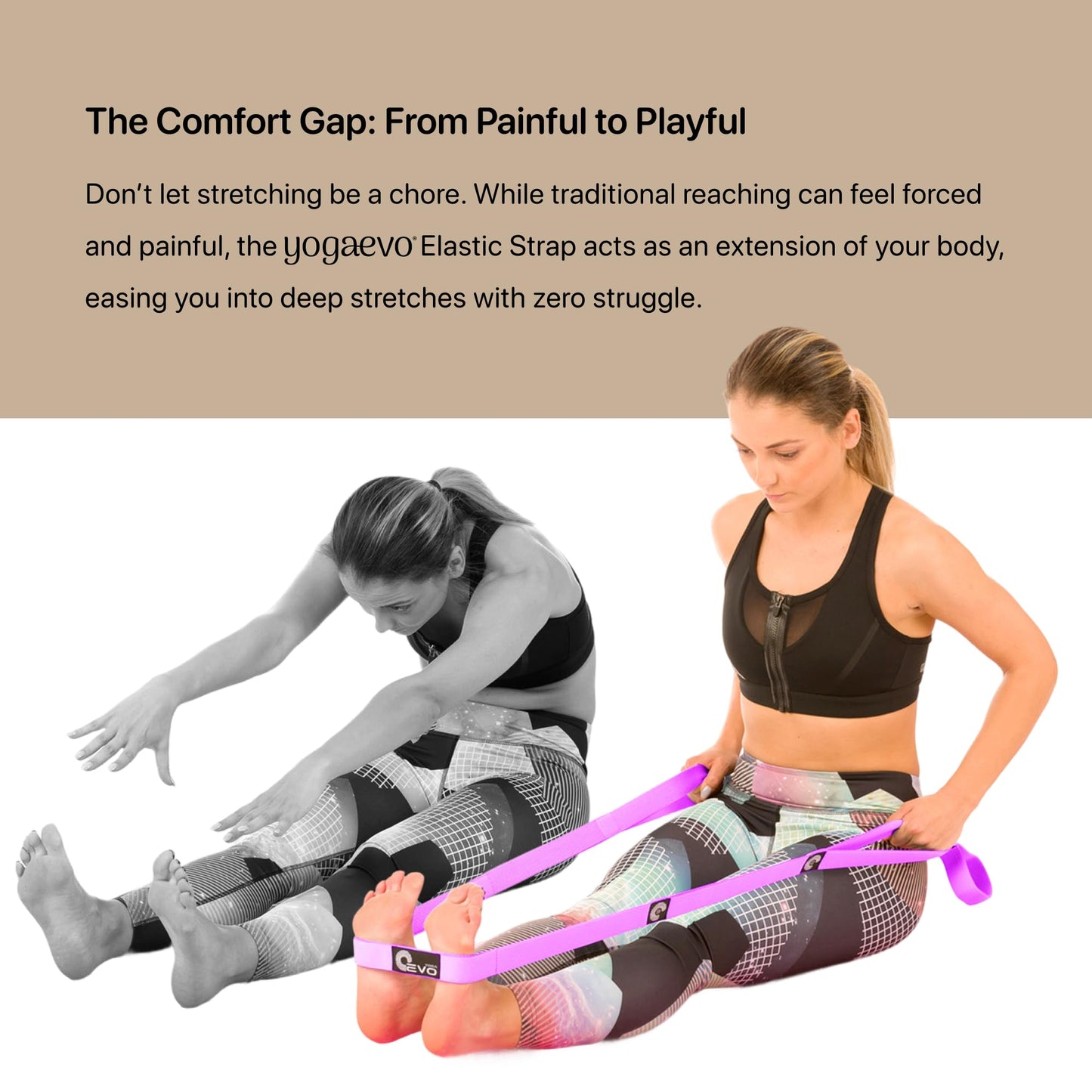 Stretching straps yoga strap for physical therapy | Exercise Stretch Bands for Seniors | Yoga Equipment | PT Stretching Strap for Recovery | Foot Stretch Out Straps for Flexibility | Purple