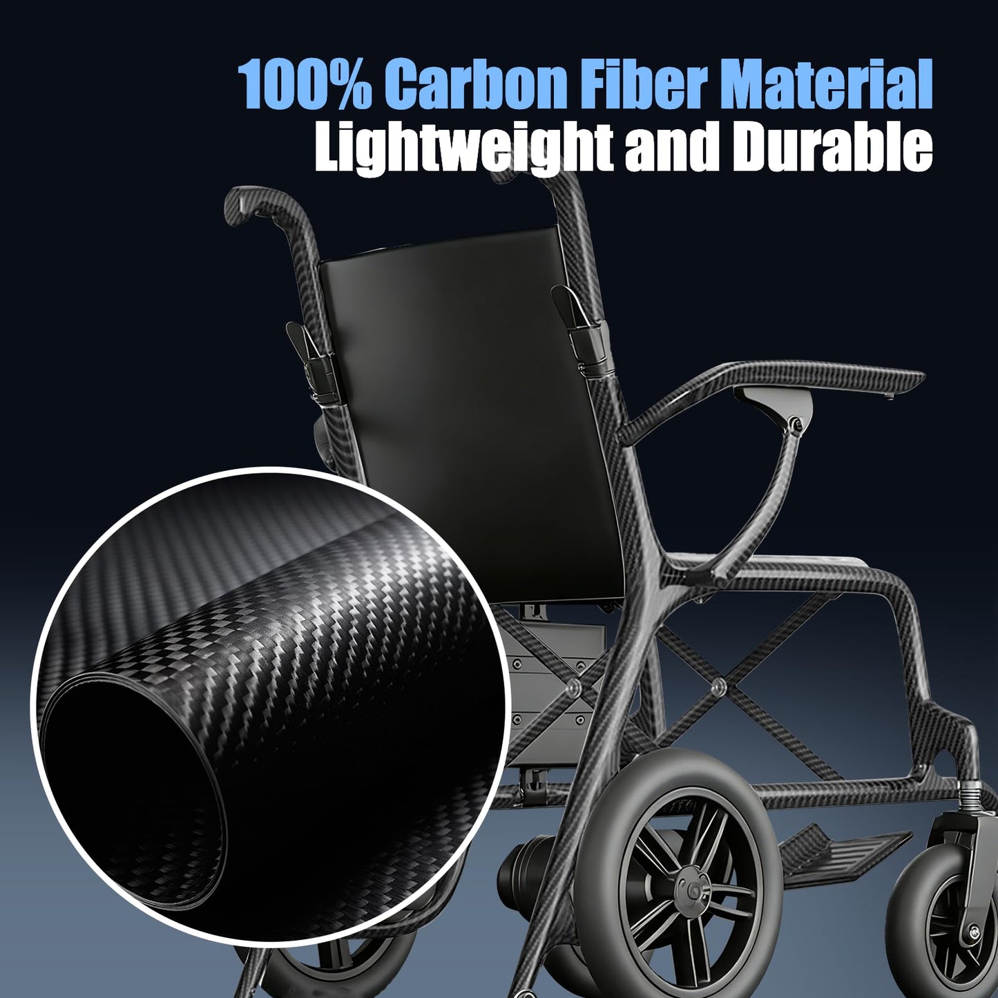 SOFTFISH 26 LBS Carbon Fiber Electric Wheelchair for Adults-25 Miles Long Range, Power Motorized Wheelchair, Lightweight Electric Wheelchair Foldable with 2 Lithium Batteries for All Terrain