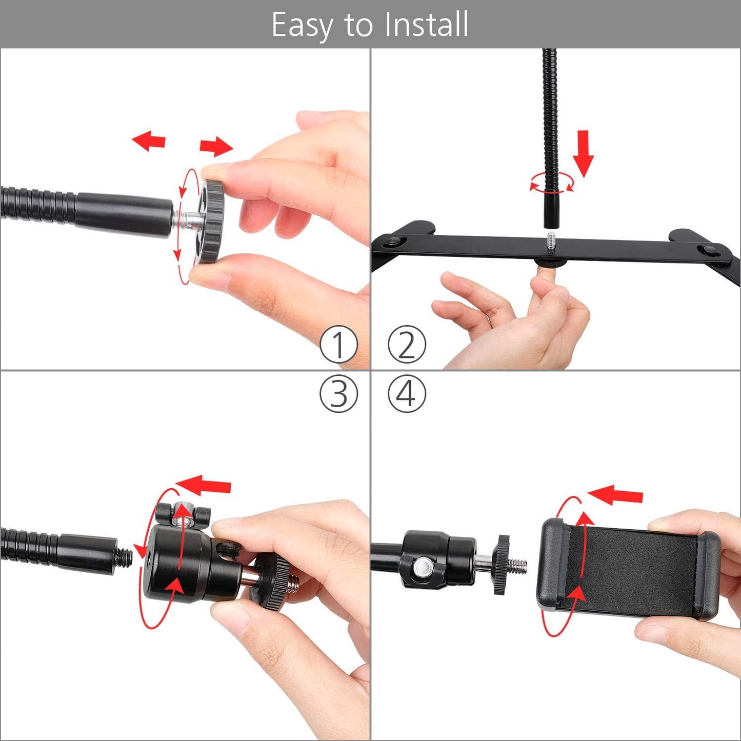 ChromLives Photo Copy Pico Projector Stand, Overhead Tripod Video Stand for Phone,Adjustable Tabletop Overhead Phone