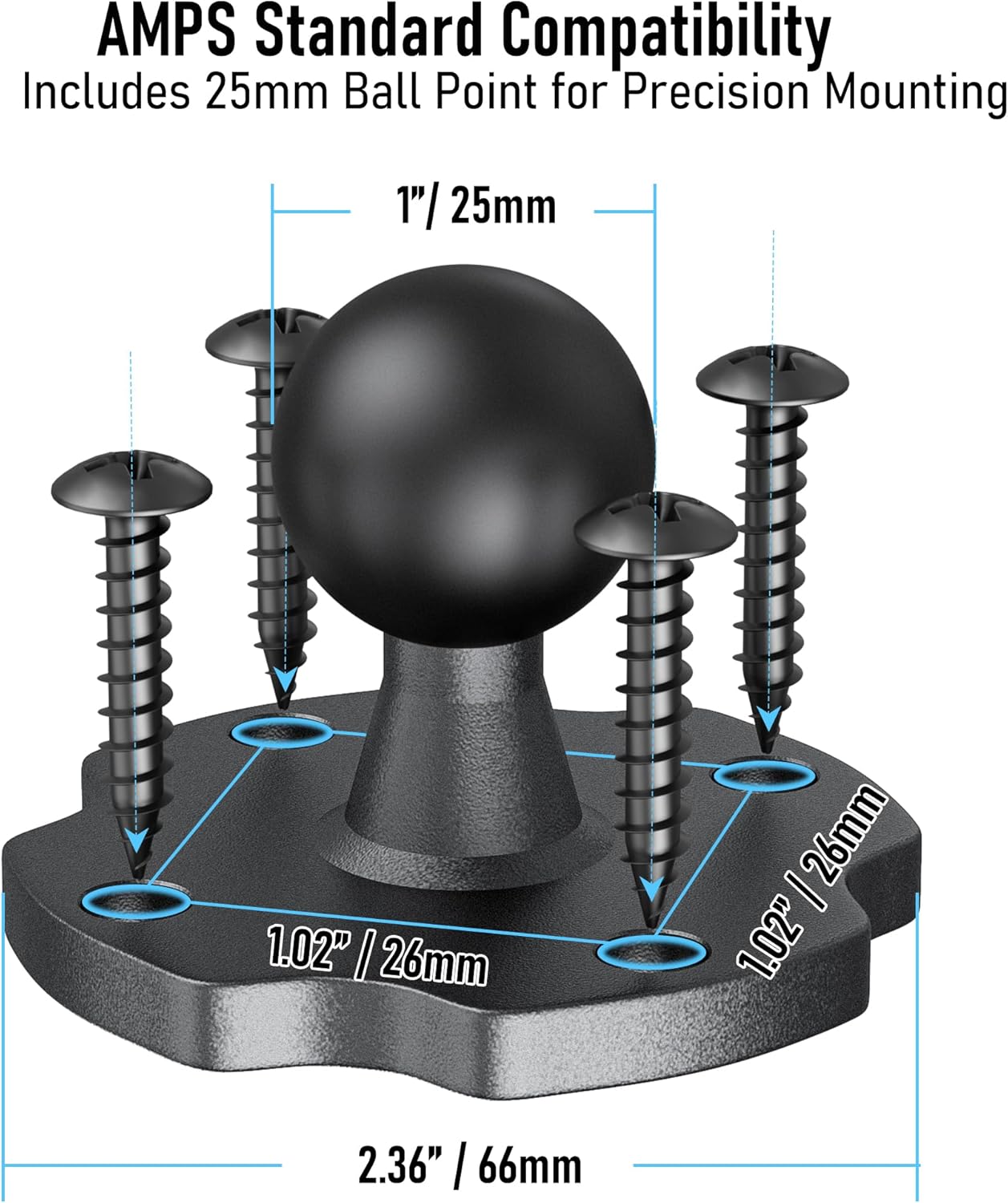 Keuvirya 4.7"-12.9" Heavy Duty Tablet Mount for Truck & Vehicle, Drill Base Tablet Holder for Truck with Aluminum Arm