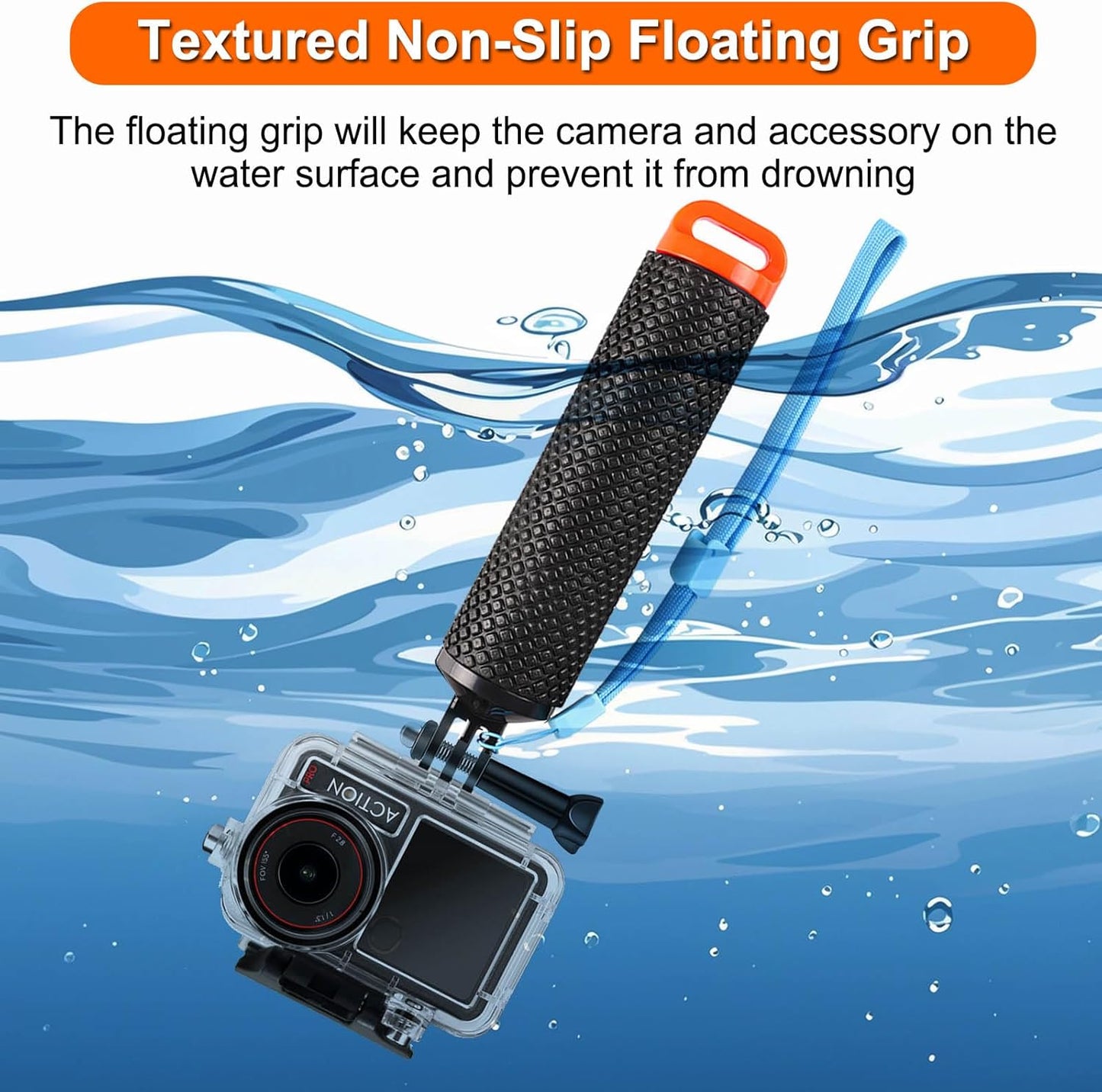 BO&DQQ 6 196FT/60M Underwater Waterproof Case Compatible with DJI Osmo Action Camera, Dive Diving Housing Cover Shell