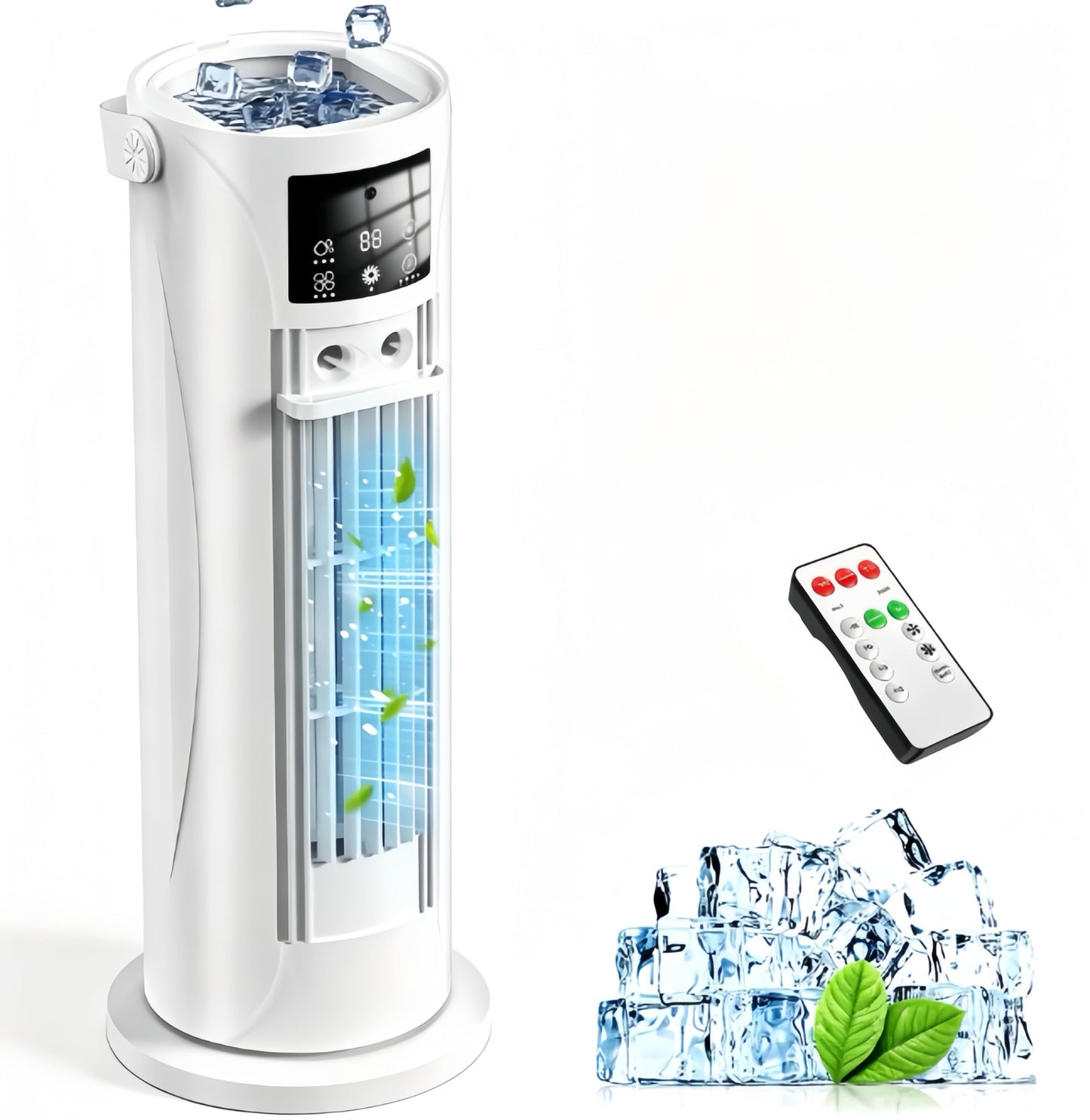 Portable Air Conditioners - 3 Speeds & Storm Mode & Mist Spray, Tower Cooling Fan with Timer, 120° Oscillation for Home, Office, Bedroom, Living Room - Portable AC Standing Fan (White)