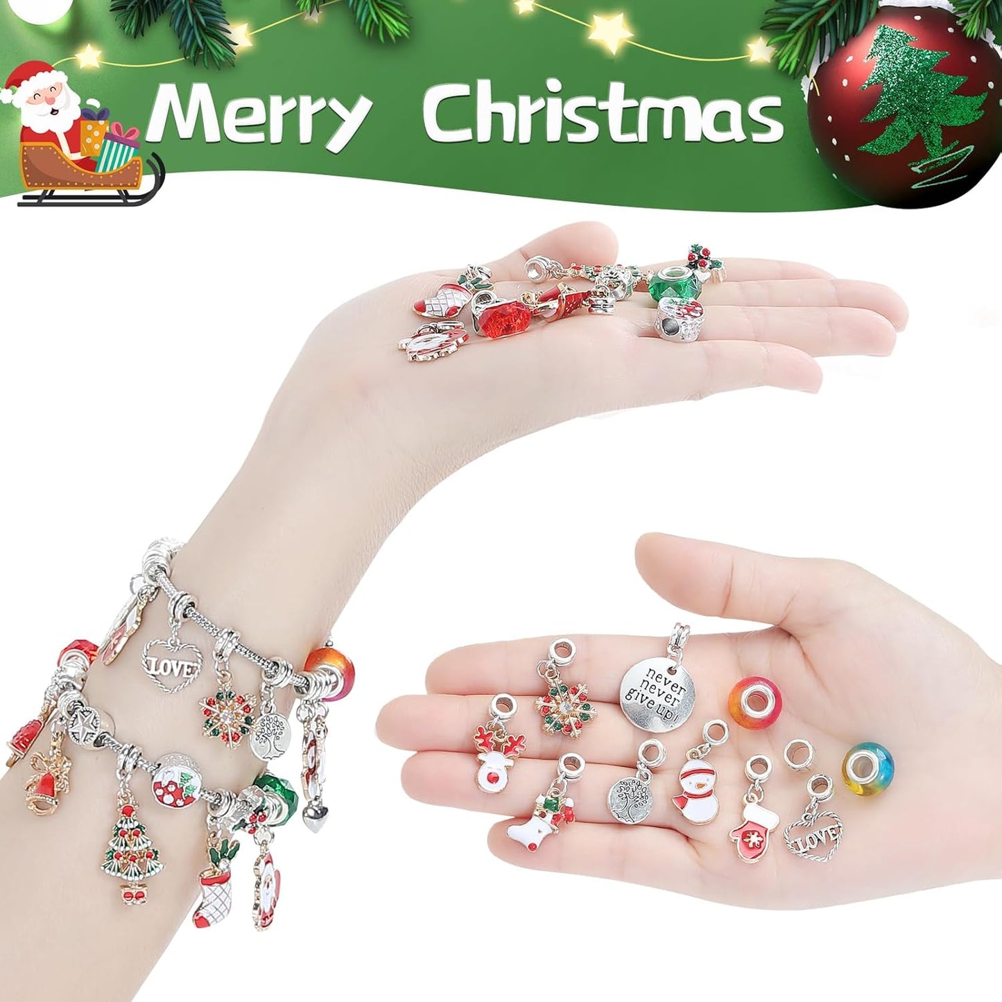 Regine Switzerland Christmas Advent Calendar Bracelets - 24-Day DIY Jewelry Kit for Women