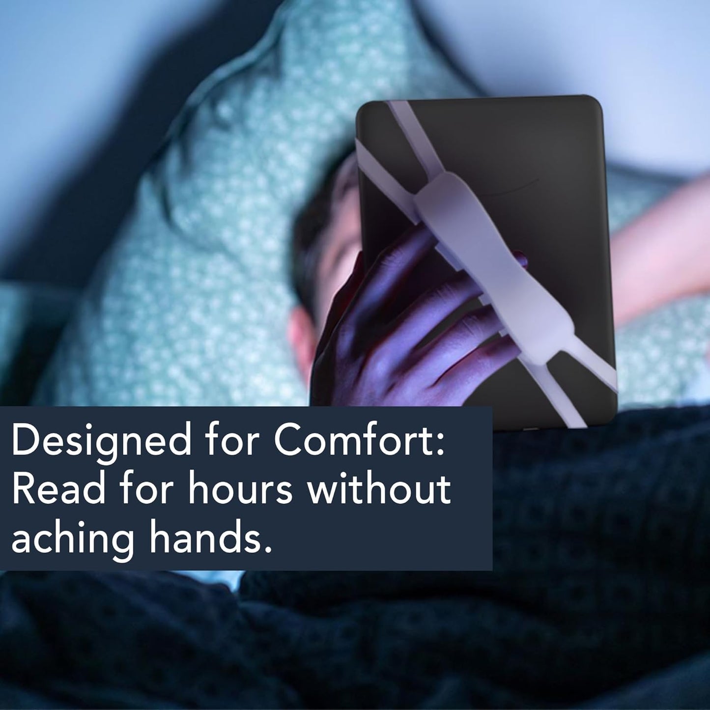 SEPTBEAM Ergonomic Silicone Hand Strap Holder for Kindle and Teblets - Handed Reading, Minimize Drops & Fatigue