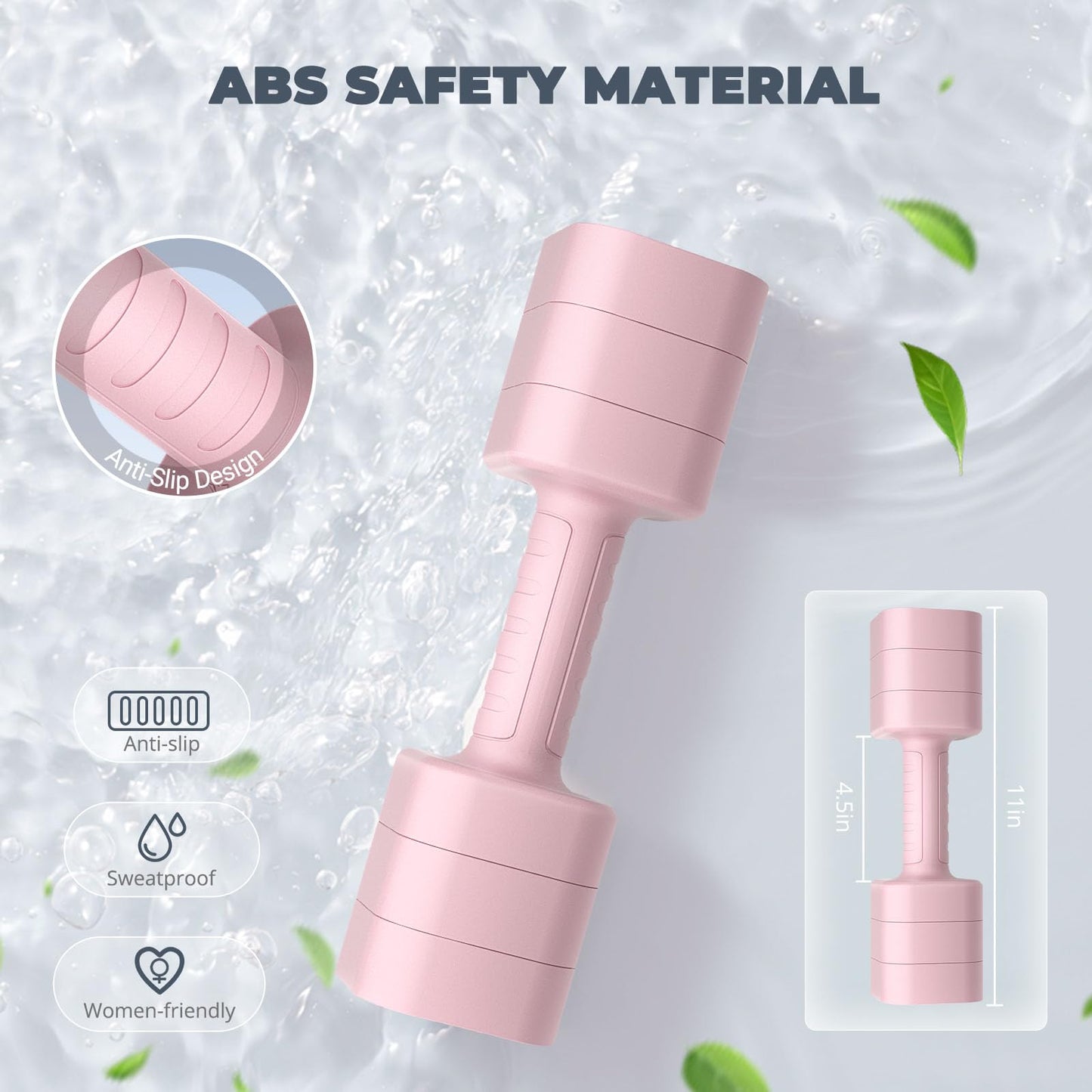 Ragebby Adjustable Dumbbell Set of 2, 10LBS/20LBS/30LBS Adjustable Weight Set, Anti-slip Handle, 3 in 1 Free Weights Dumbbells Set for women at home, 2.2lb, 3.6lb, 5lb, for Home, Office, Gym Exercise Training