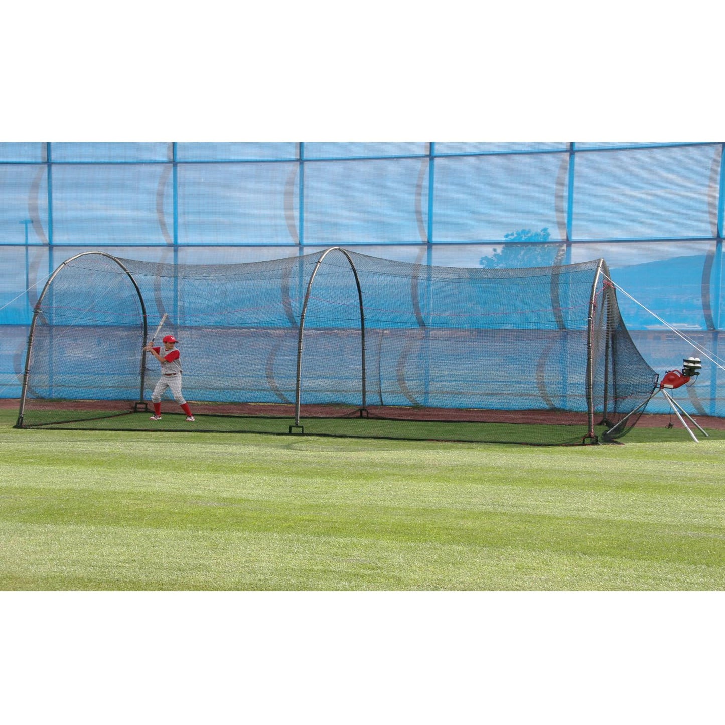 Heater Sports Xtender 30' Baseball & Softball Batting Cage Net & Frame (Machine NOT Included) - Durable Fiberglass Frame and Polyester Netting | Ideal for Batting Training for Kids, Teens, & Adults