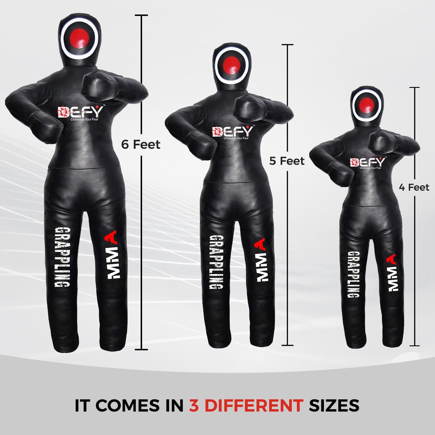 DEFY Vinyl Jiu Jitsu MMA Grappling Dummy Judo Martial Arts Punching Bag Karate (5 Feet)