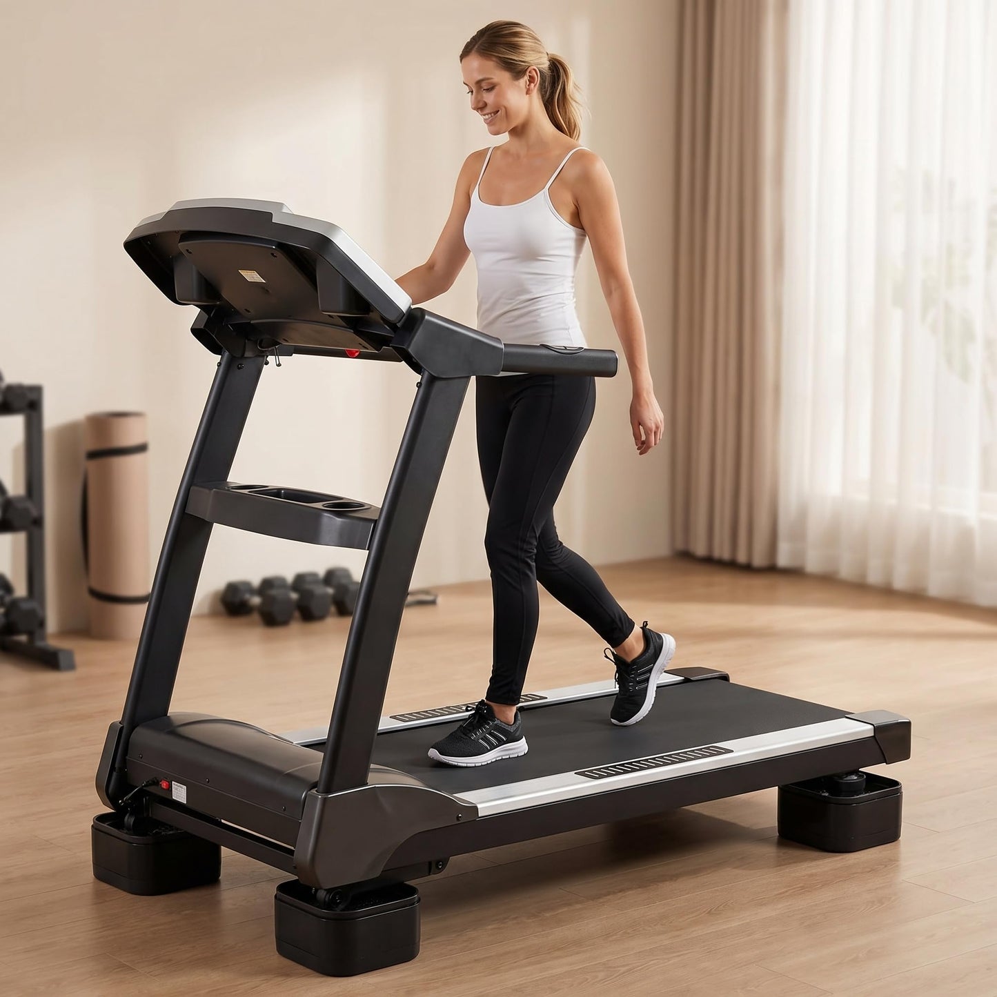 Fojcwil 6PCS Treadmill Incline Riser Blocks, Walking Pad Incline Blocks for Home Gym, Adjustable Stackable Leveling Non-Slip Risers for Running/Walking Machine to Simulate Uphill Training
