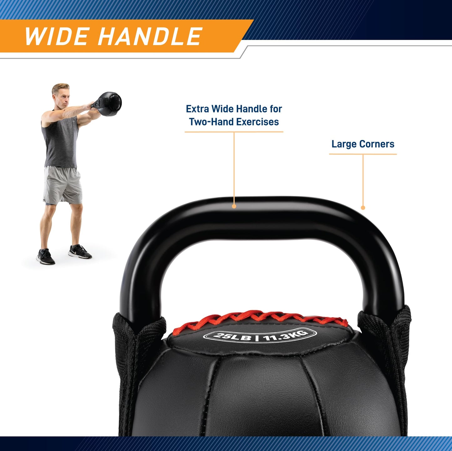 Marcy Soft Kettlebell with Handle for Weightlifting, Conditioning, Strength Training, Core Training for Full Body Workout 25lb SKB-025