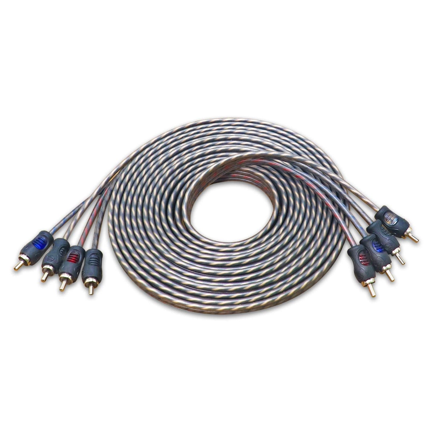 RCI417 100% 17ft 4 RECOIL Oxygen Free Copper Channel RCA Audio Cable Twisted Pair with Noise Reduction, Speaker