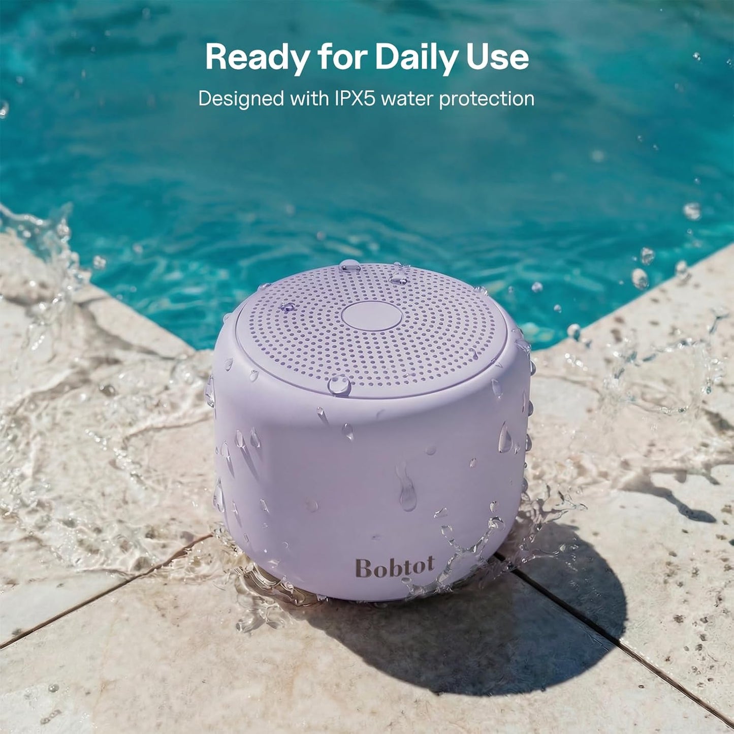 Bobtot IPX5 20 Portable Bluetooth Speakers with Strap Easy to Carry, Wireless Waterproof Mini Speaker with Loud Stereo