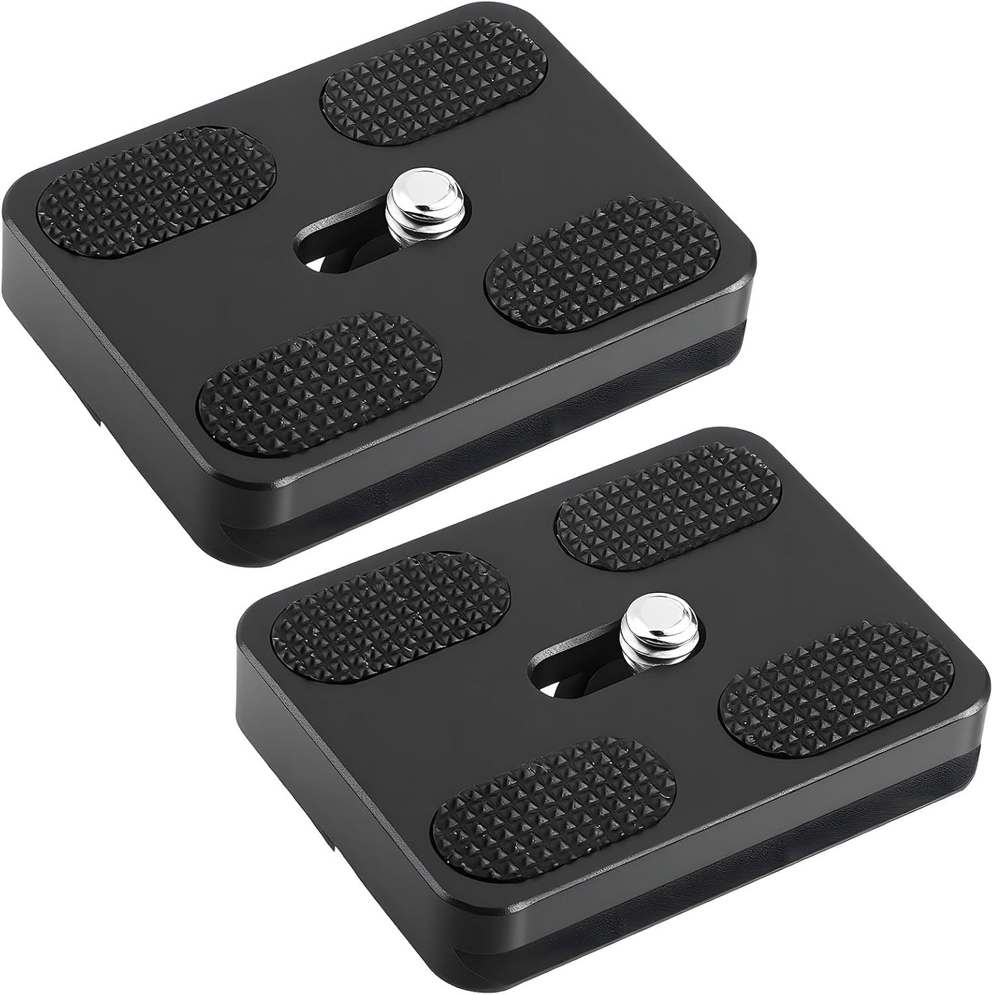 Skrfren 2 Pack Set 1/4"-20 PU50 Universal Tripod Plate, Tripods Quick Release Plate Aluminum Alloy Camera Tripods Mount