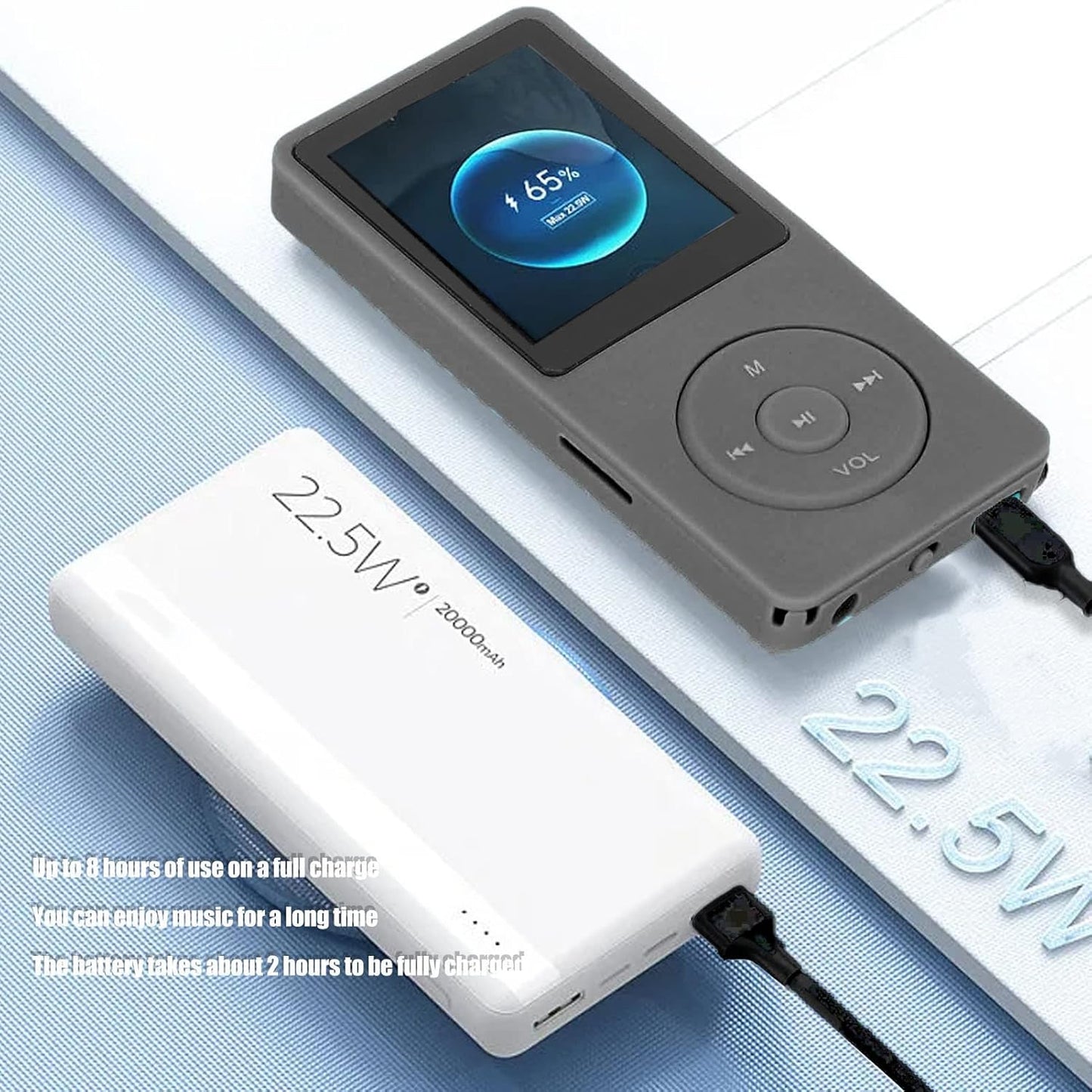 ASHATA MP3 MP3 1.8 Inch MP3 MP4 32G Player, WMA FLAC APE Formats, Screen Player for Sports Studying, Earphone Included