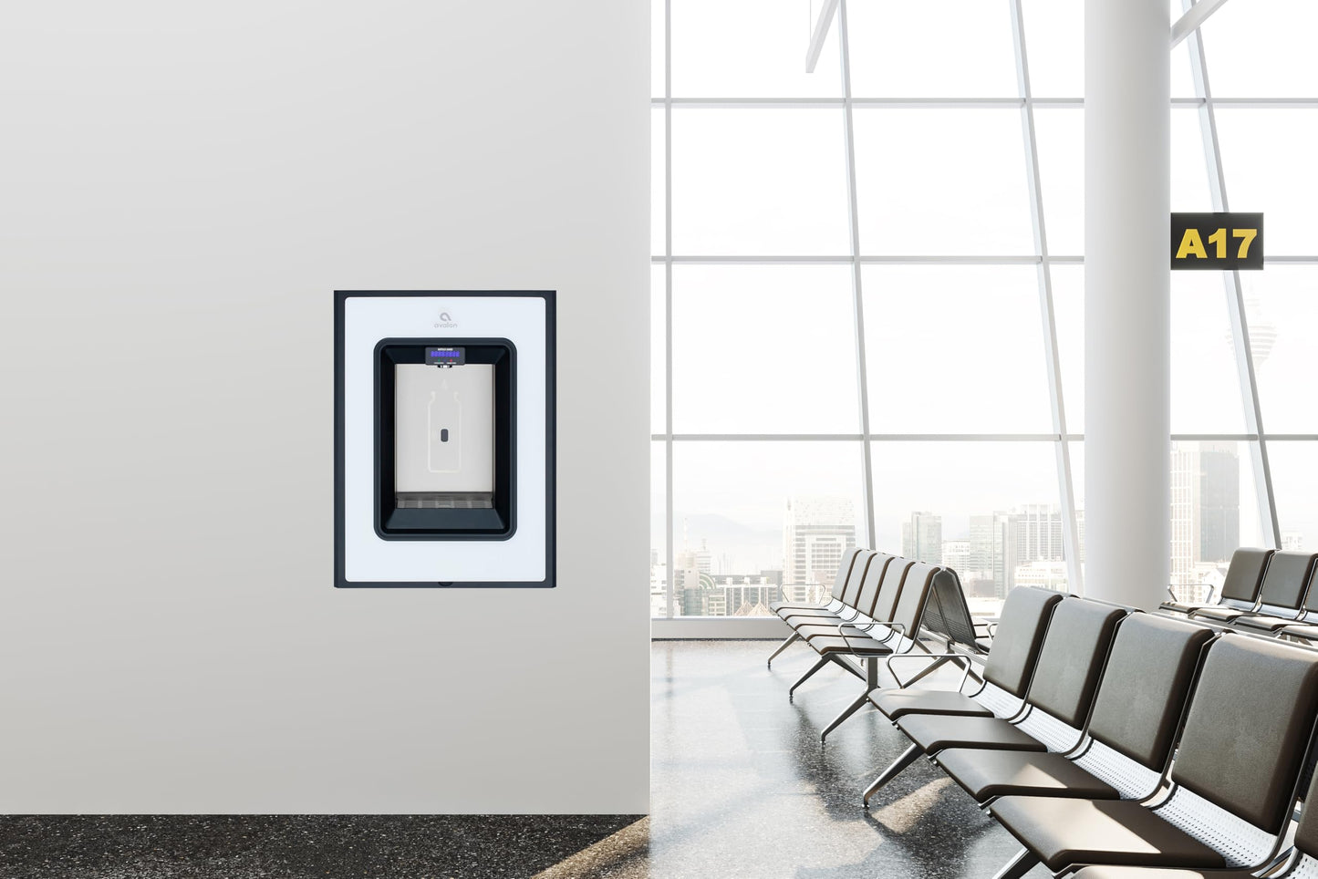 Avalon in-Wall Bottle Filling Station, Sensor Dispensing, Self Cleaning, Digital Bottle Counter Display, Dual Filtration, WiFi Enabled, High Capacity Cooling, White