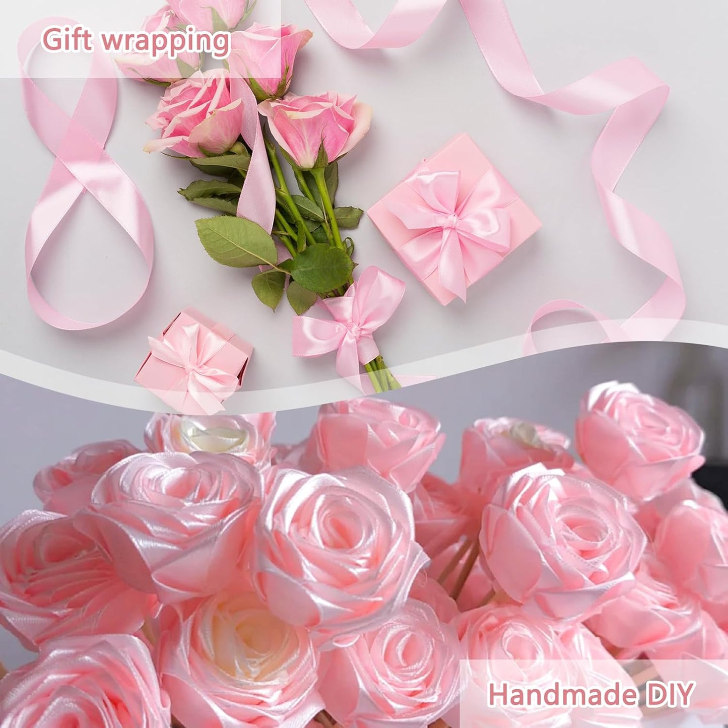 Skiennix 1.5-Inch Pink Satin Ribbon - 135 Yards of Single Face Satin for Gift Wrapping & Wedding Decor