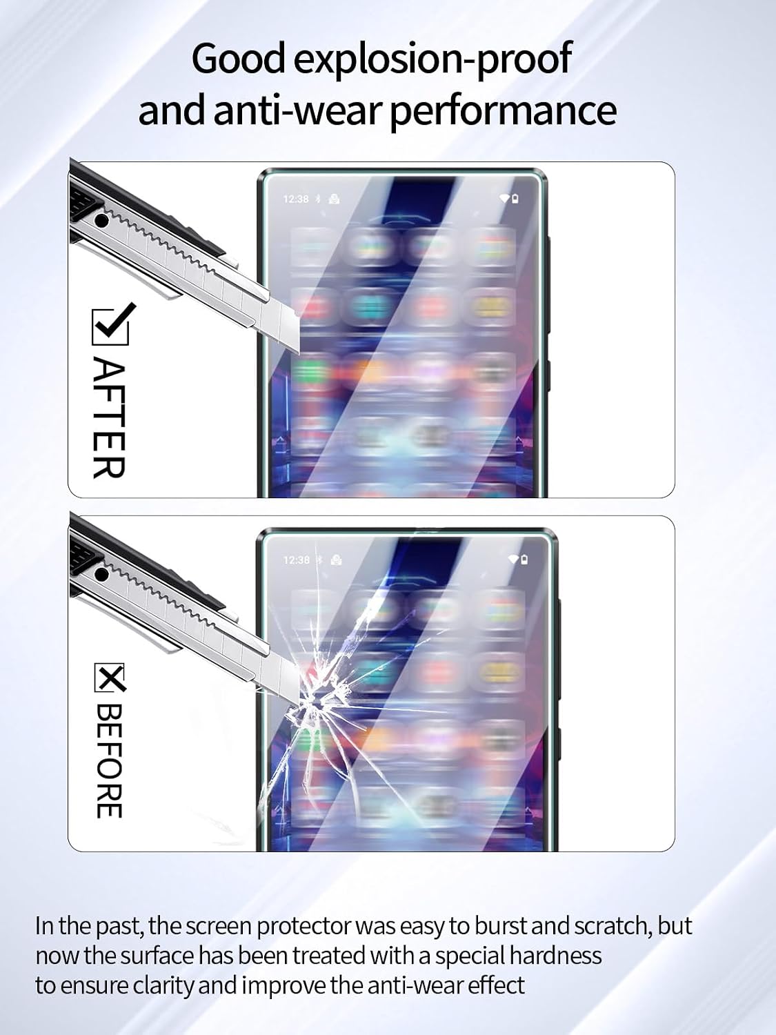 UYRUREL X56 5" MP3 3 Pack Screen Protector for MECHEN Player, High-definition Scratch Resistant Film,HD Clear,Bubble