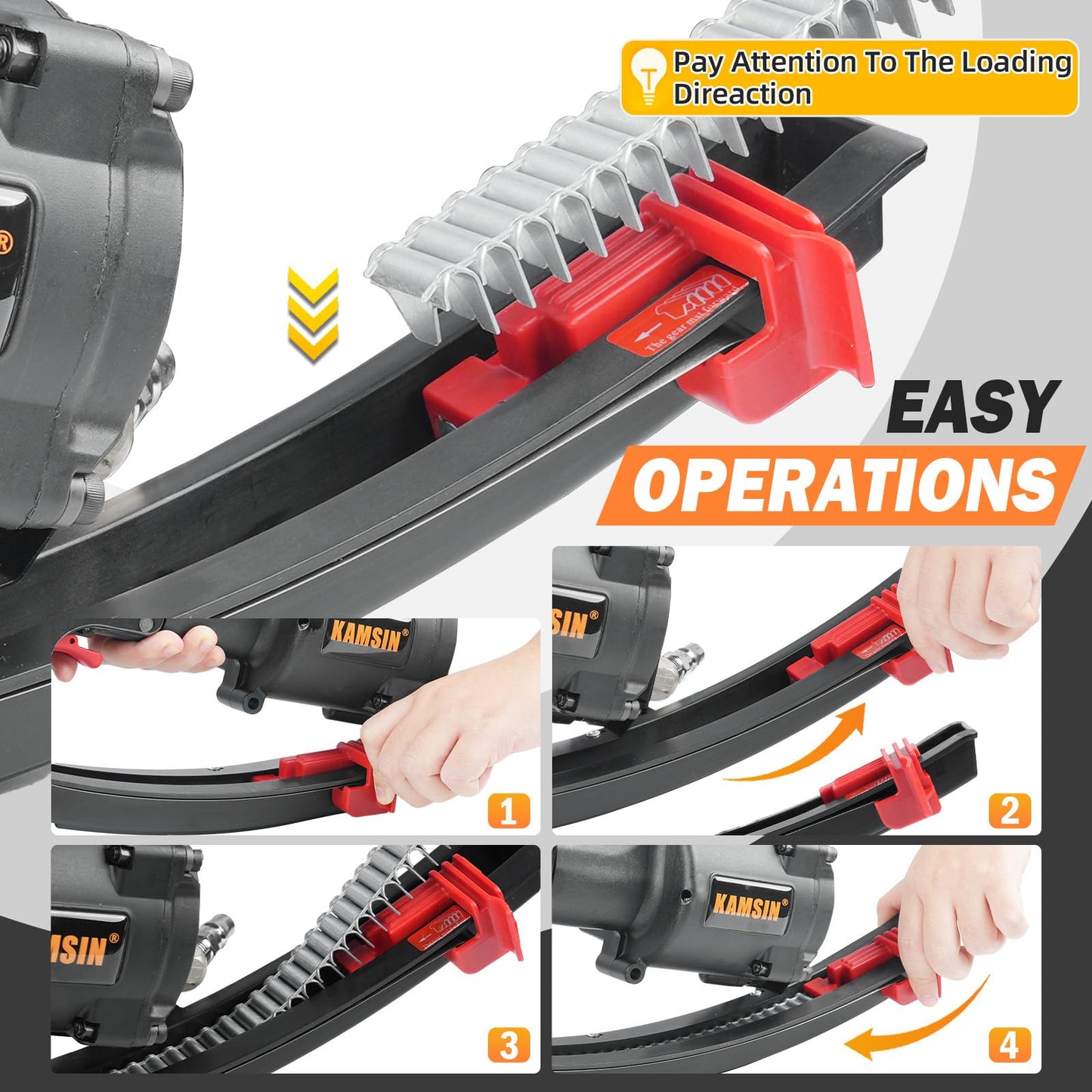 KAMSIN SM66T Pneumatic Clinching Clipper with 1120 PCS Galvanized CL-72 Clinch Clips for Spring Mattress, Car Seat