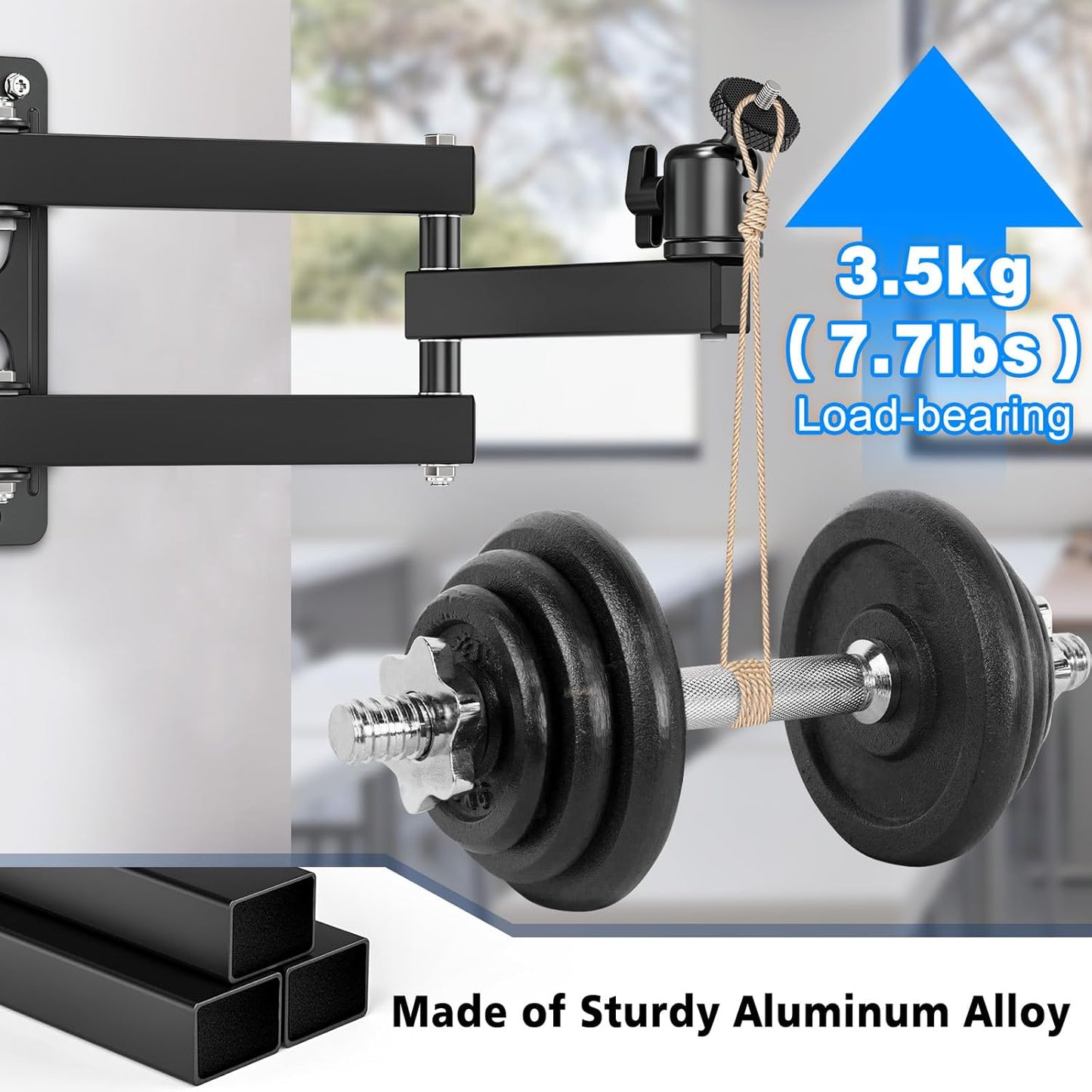 JUBOR 360 1/4" Projector Wall Mount, Rotation Adjustable Projector Webcams Stand with Ball Head, Devices Bracket Holder