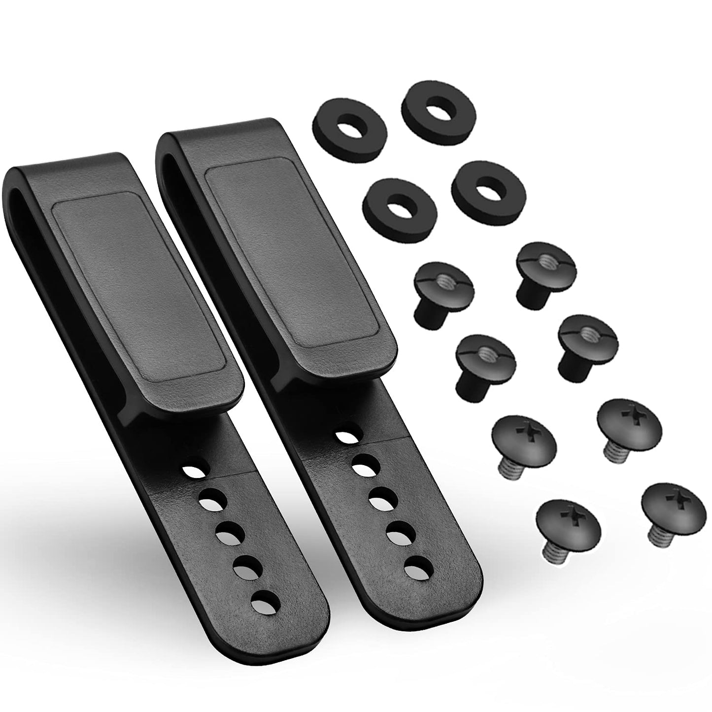 Universal Holster Clip – Fits 1.5" & 1.75" Belts – Tuckable IWB/OWB Belt Clip Hook for Kydex/Leather/Hybrid Holsters & Sheath – 5 Hole Adjustable Mounting – Includes Hardware