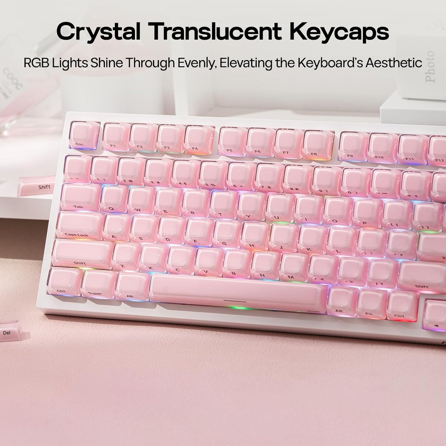 EPOMAKER Set 123 61/68/84/87/98/100/104-Key Lusterfly Jelly Keycaps - Keys Double-Shot Laser Engraved, MDA Profile