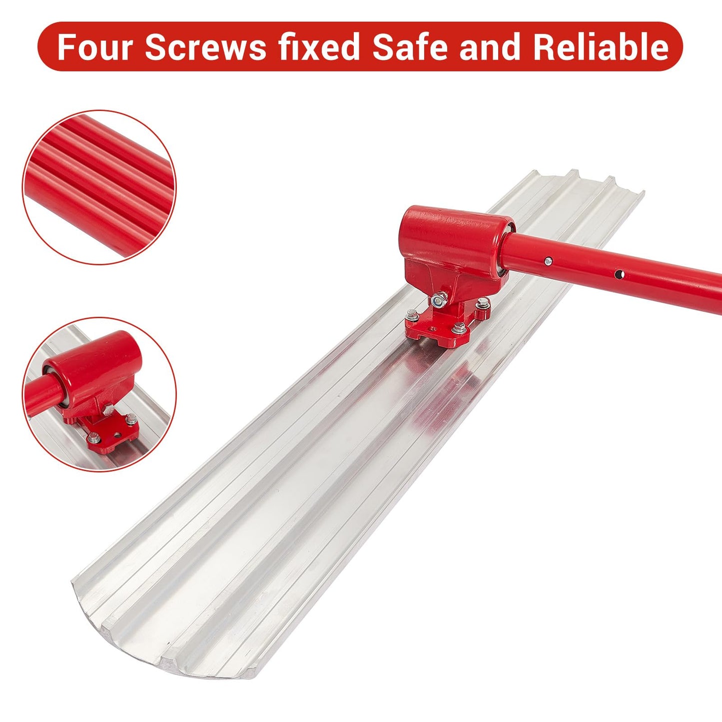 Aluminum Magnesium Alloy Concrete Float 48 x 8 Inch, Concrete Bull Float Tools Kit with with 4 Floats Handle Bracket, Screeding and Finishing Tool Kit for Professional Concrete Work
