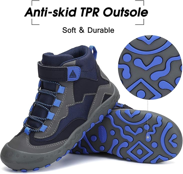 Mishansha Kids Hiking Boots Toddler Girls Boys Hiking Shoes Water-Resistant Anti-Collision Non-Slip Athletic Outdoor Trekking Boots