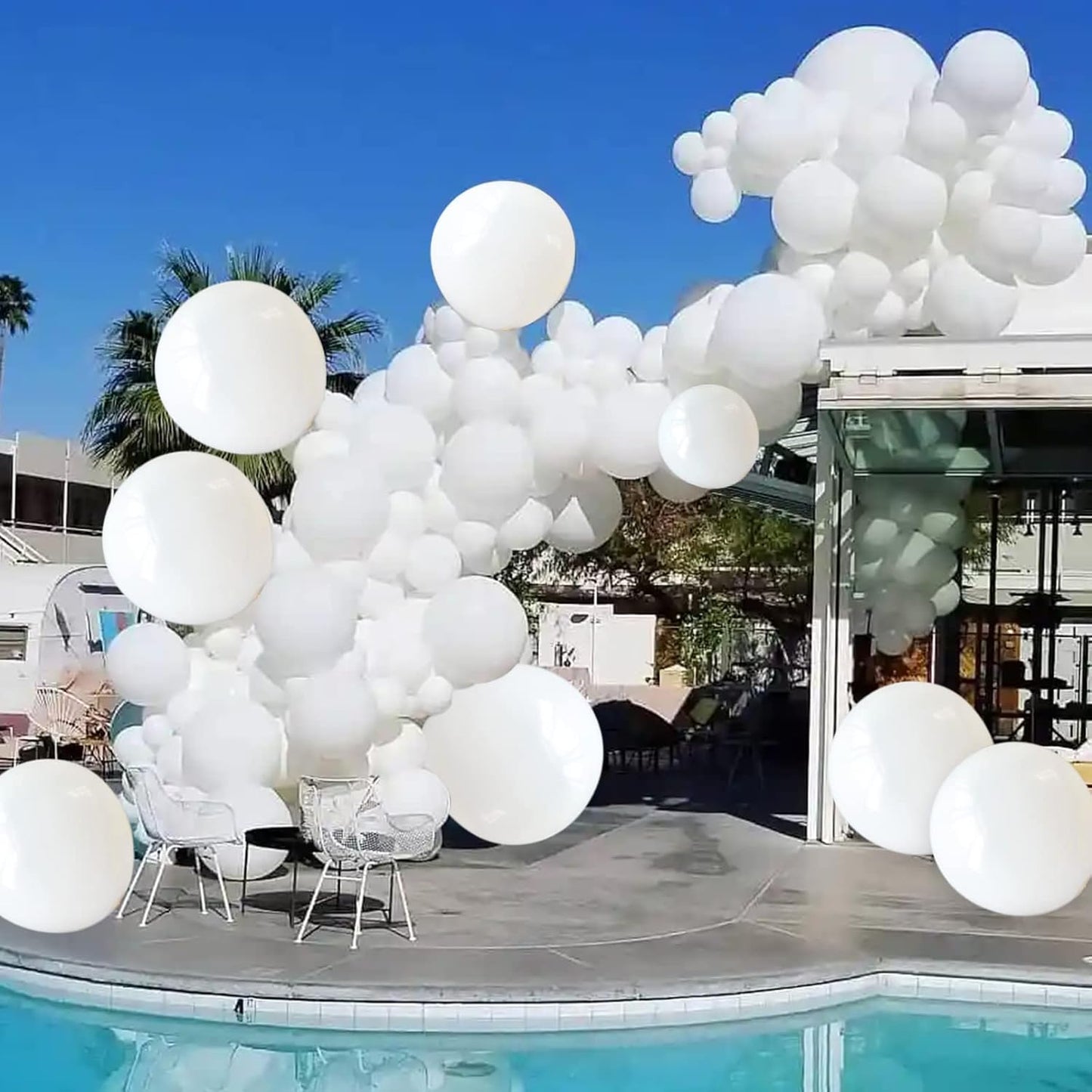 White Latex Balloons by [Brand Name] - 110pcs 12-Inch for Wedding, Engagement & Bridal Shower Decor