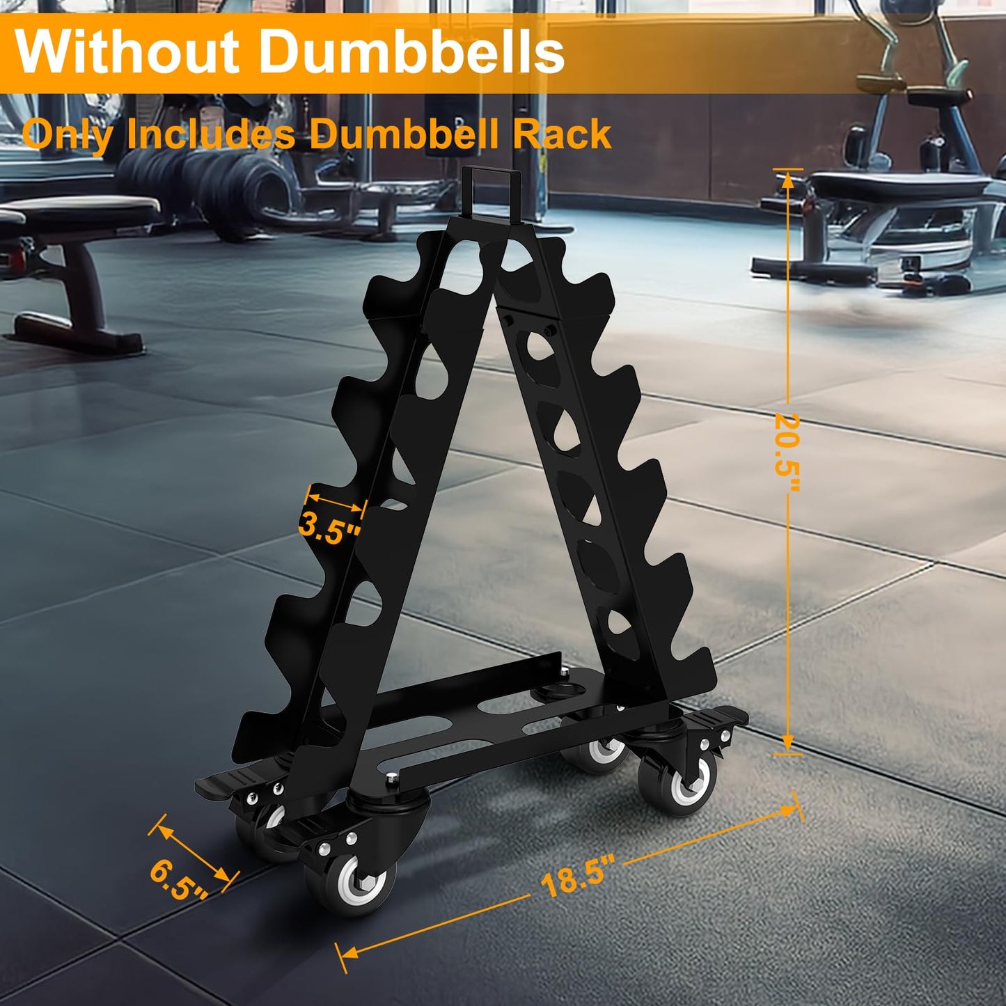 Dumbbell Rack 5 Tier with Wheels(Dumbbells not included),A-Frame Metal Dumbbell Holder with Handle,Multilevel Weight Storage for Dumbbells,Tree Shape Compact Weight Rack/Holder,Perfect for Home Gym