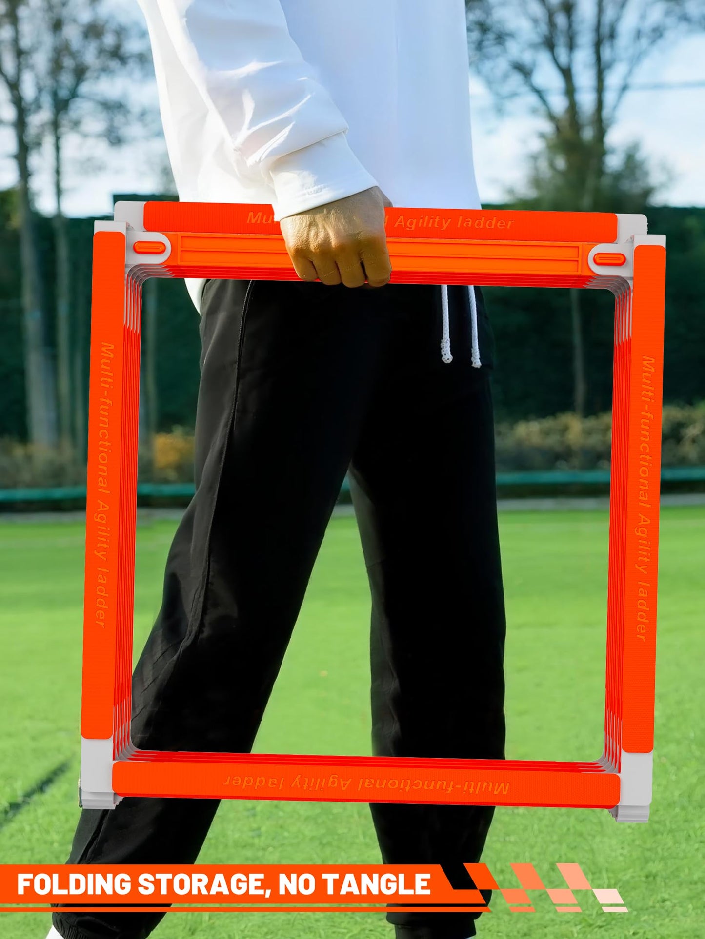 TONTATTA Tangle-Free Agility Ladder for Kids/Athletic – Multi-Use Speed Training Ladder for Footwork Drills/Football/Soccer/Boxing - Agility Equipment for Workout/Exercise/Fitness – 10 Rung