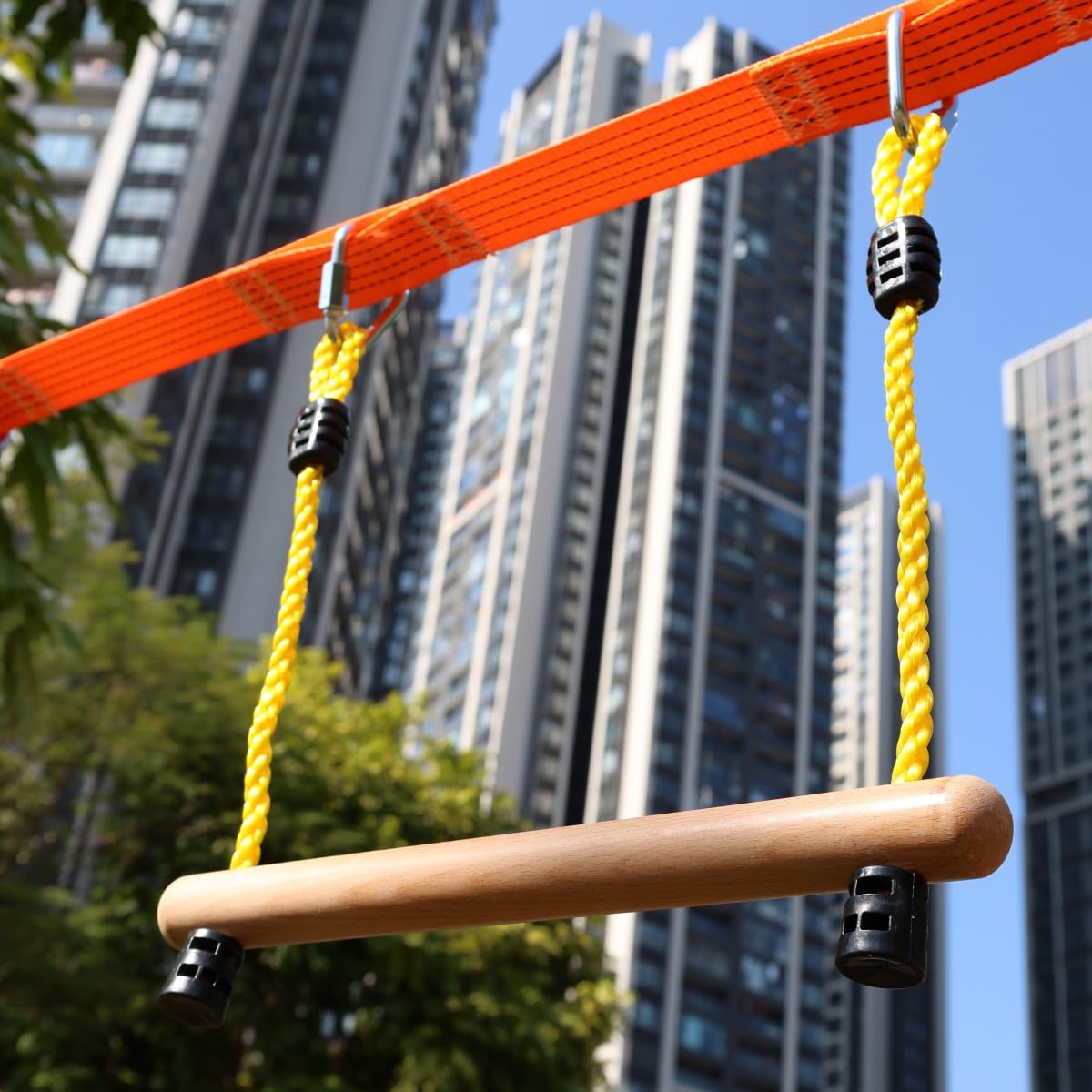Ymeibe Kids Ninja Monkey Bars 2 Packs for Slackline Accessories for Slackline Obstacle Course for Backyard Attachments to Most Any Home Playground Equipment Sets