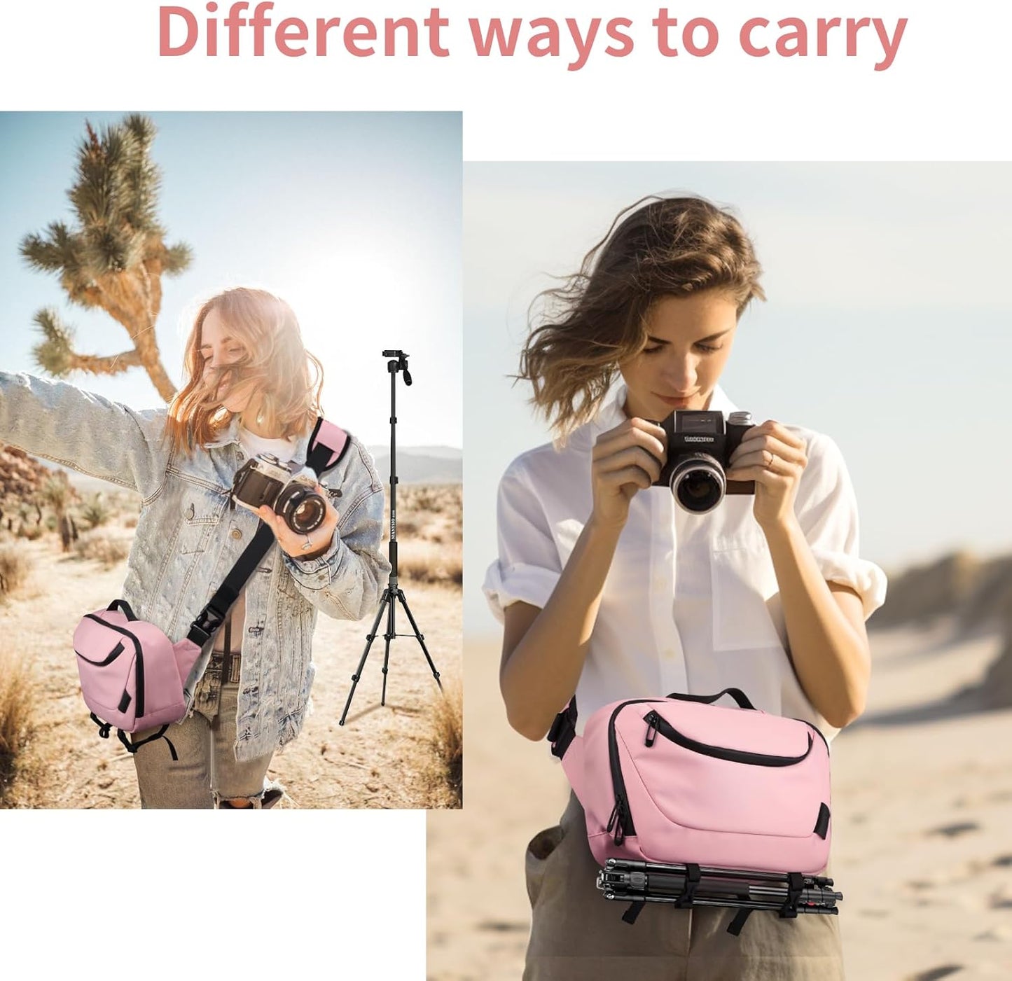 TAAOKA Camera Sling Bag,Waterproof Camera Case with Tripod Holder,Lightweight DSLR/SLR/Mirrorless Camera Bags Crossbody