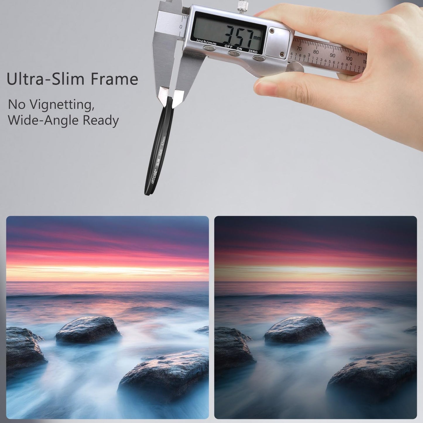 ARTCISE ND8 (37mm) Neutral Density Camera Lens Filter Professional Multi-Coated ND Filter Ultra Slim Frame Waterproof