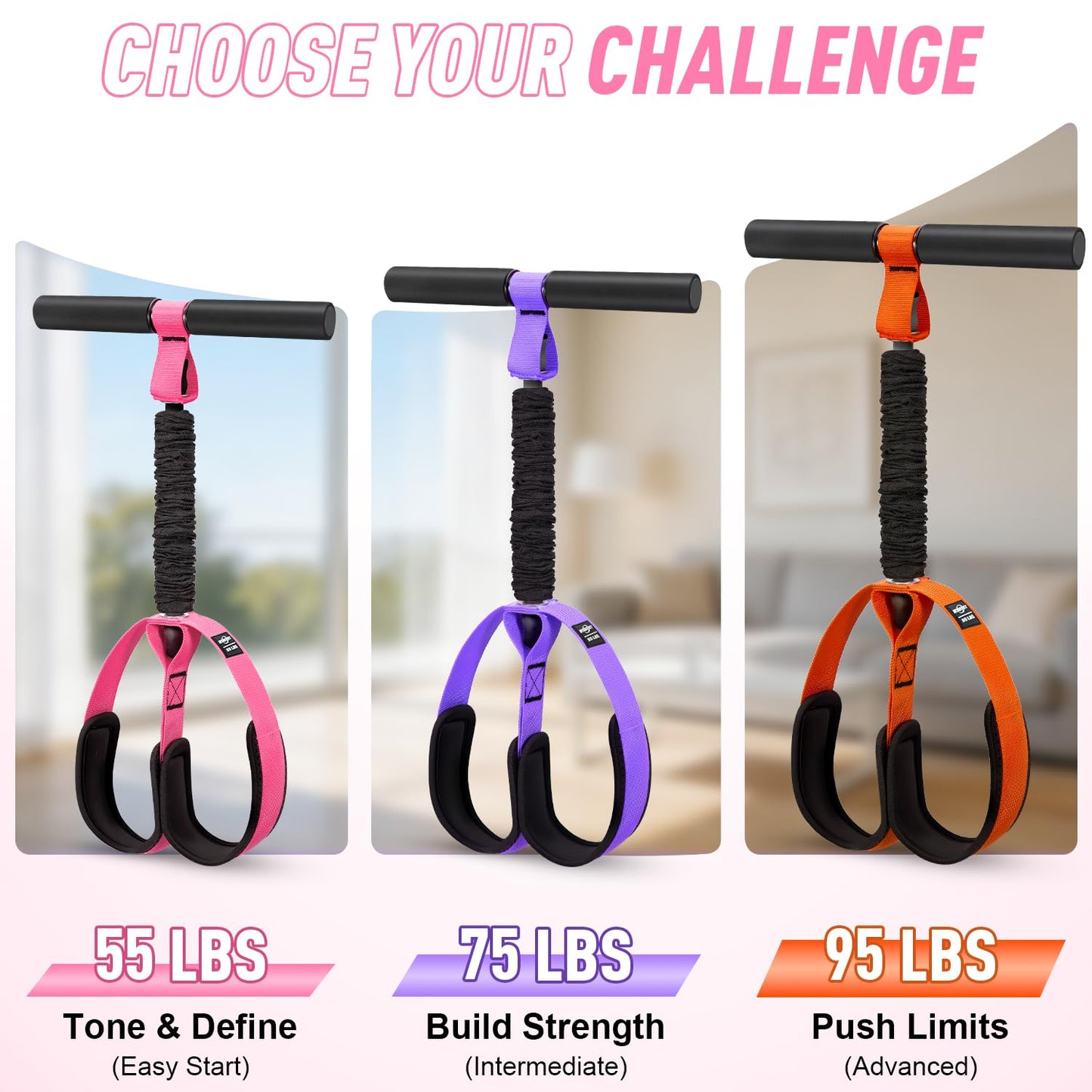 2026 Upgraded Durable Pedal Resistance Band with Handle, Thickened Latex Tubes and Soft Foam Fabric Foot Pedal, Sit Up Exercise Equipment for Abdomen, Waist, Arm, Core/ABS, Leg, Physical Therapy