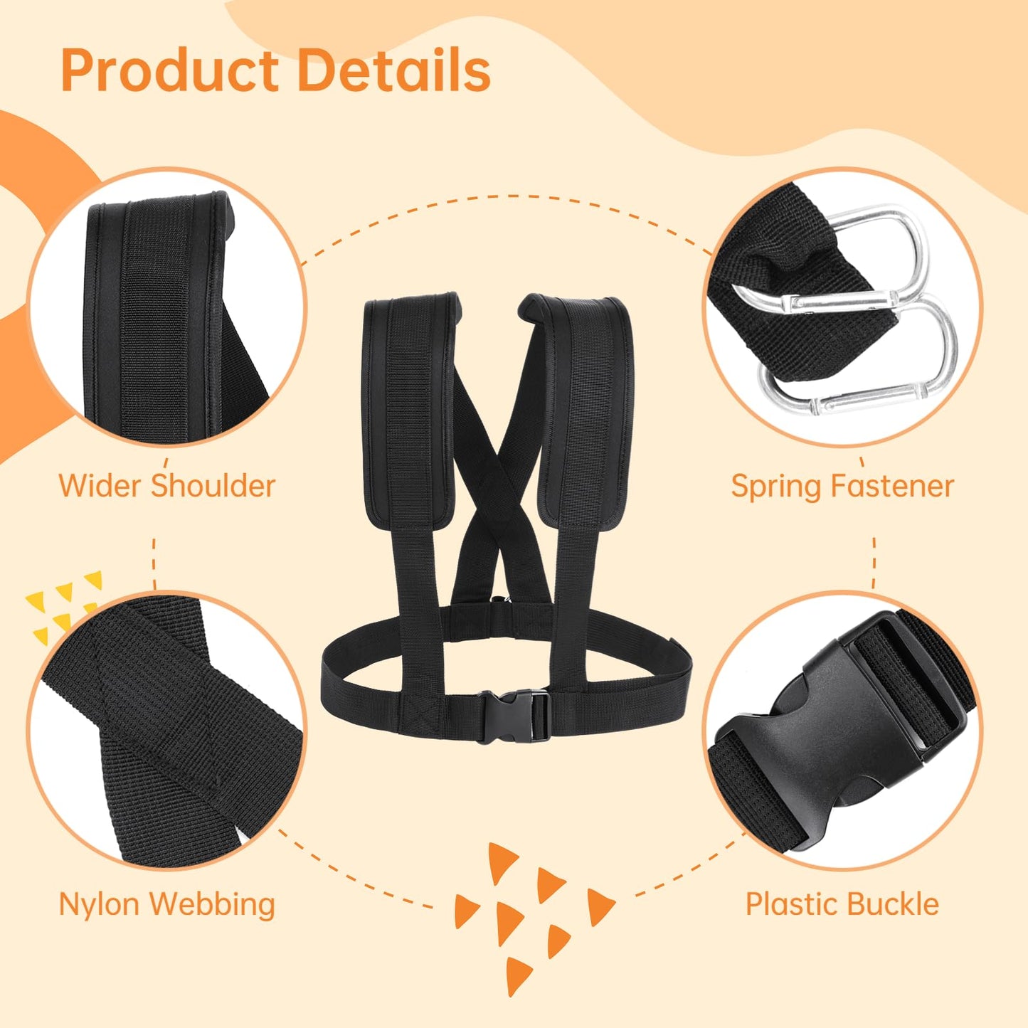 2 Pack Sled Harness for Exercise Physical Football Running Resistance Training Rope Kit Tire Pulling Harness Fitness Exercise Workout Assistance Equipment Trainer with Adjustable Padded Shoulder Strap