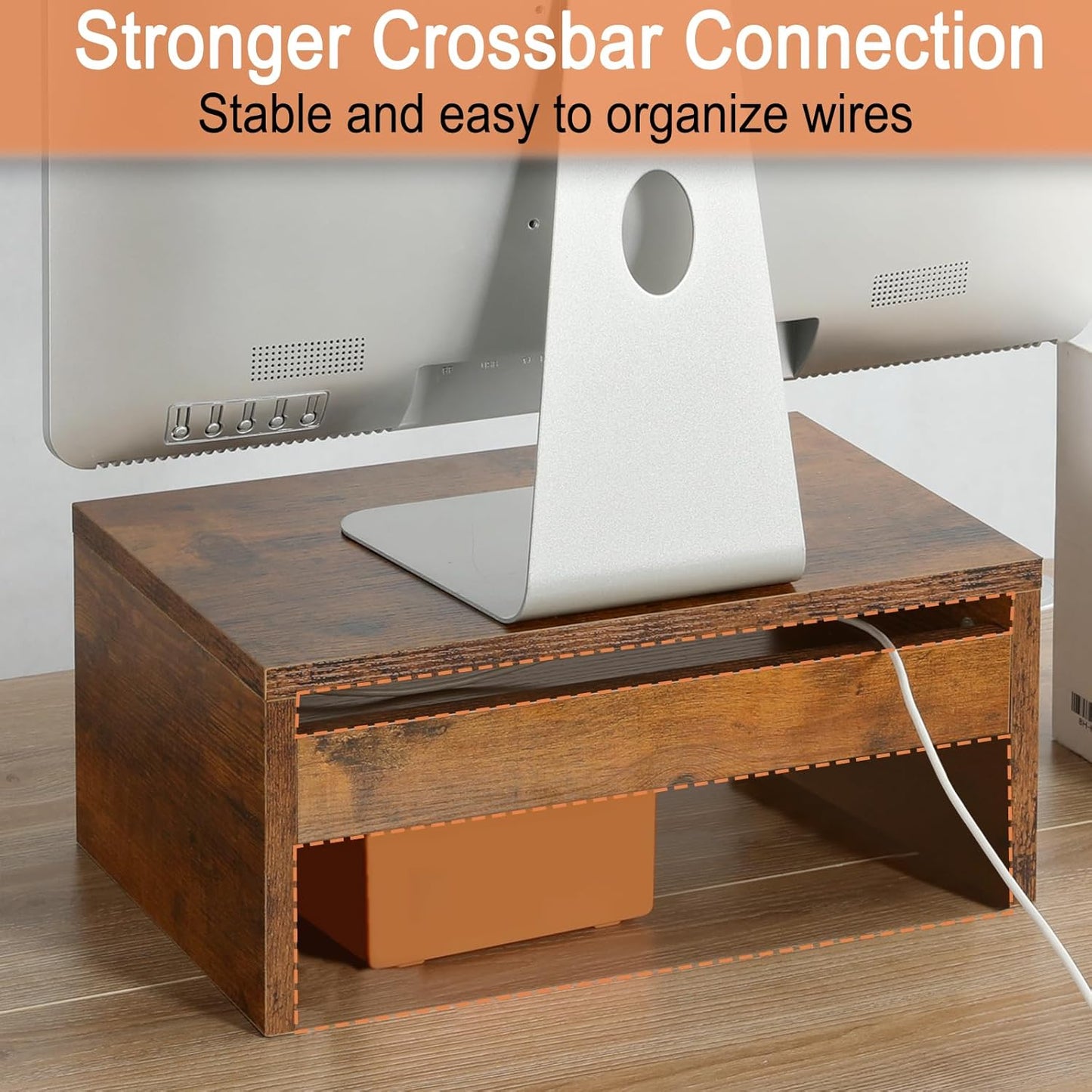 Riser-6.7 inch, TEAMIX Higher Monitor Stand Monitor Riser with Storage for Desk Small Monitor Stand TV/Screen/PC/Laptop