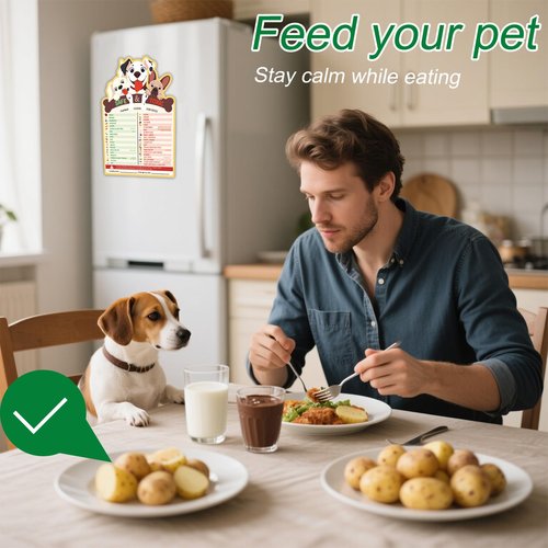 Dog Feeding Chart Fridge Magnet, Food Dogs Can or Can’t Eat 9.75x6.75in Feeding Sign Safe Food Chart Nutrition Guide for Pet New Puppy Essentials
