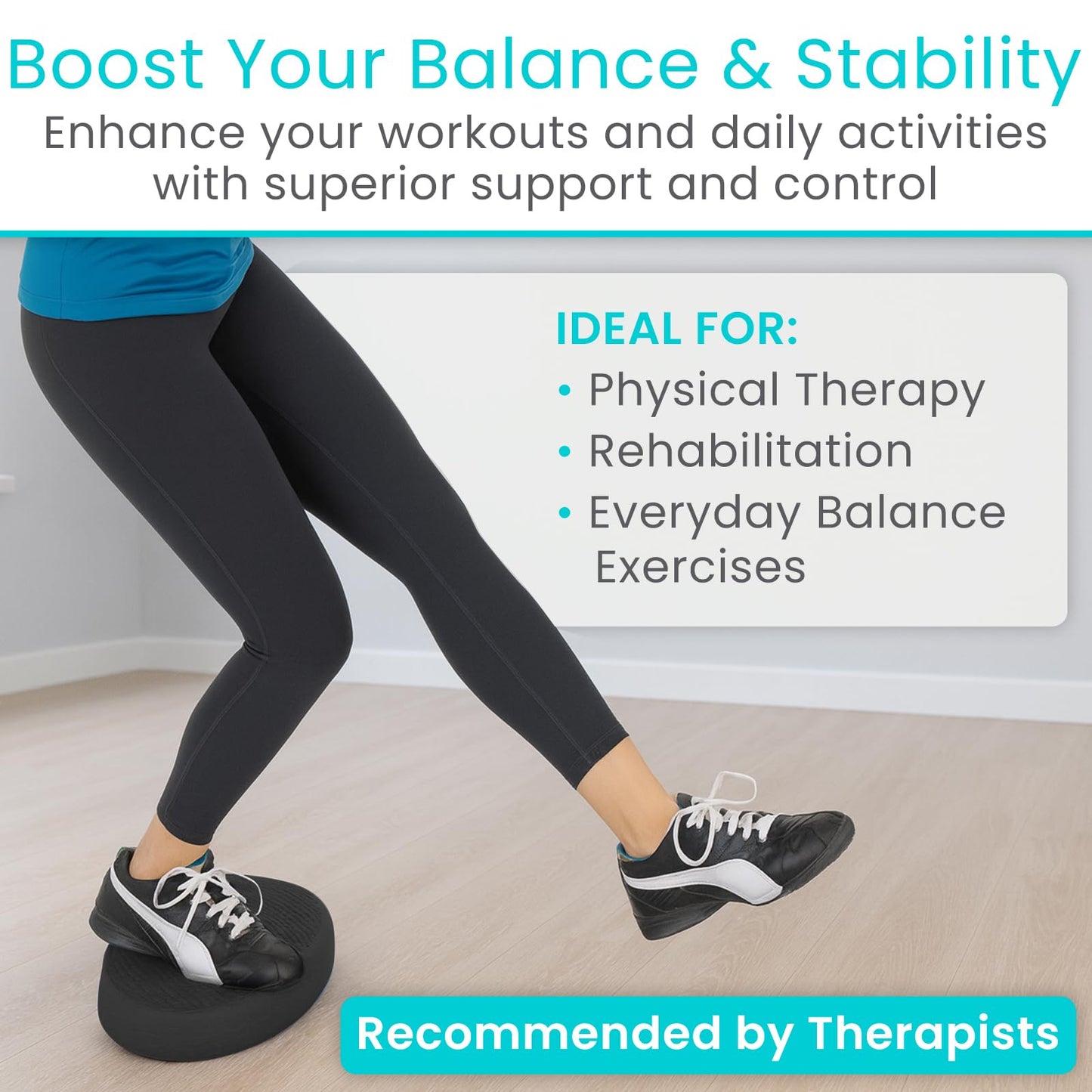 Vive Balance Pad - Physical Therapy Foam Stability Trainer - Non-Slip Wobble Cushion for Exercise, Rehabilitation, Workouts, Yoga, Core Strength, Pilates - Device for Women, Men & Kids