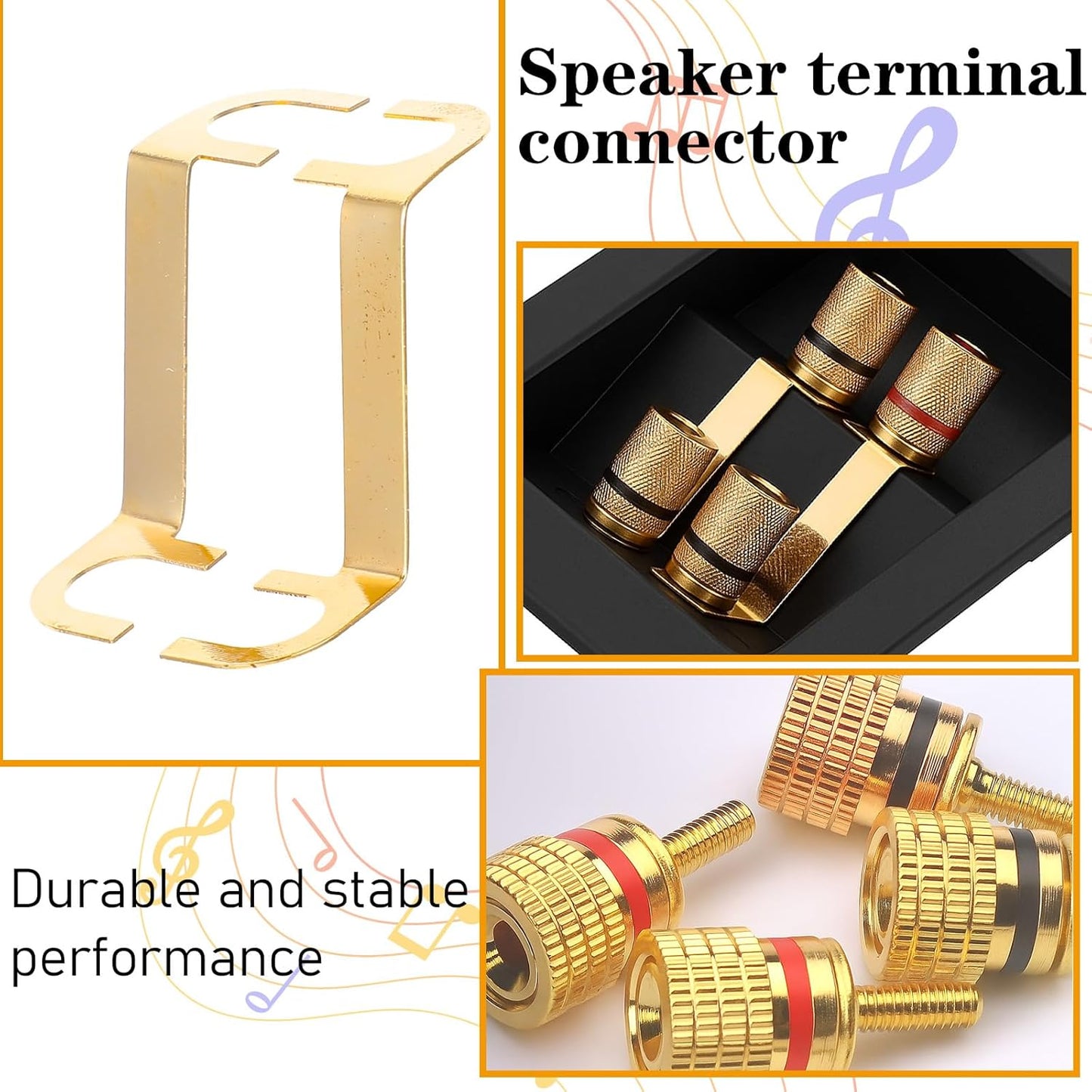 Styquenzer 4 Subwoofer Box Terminal, Pcs Speaker Terminals Connectors Speaker Terminal Cup Speaker Binding Post Screw