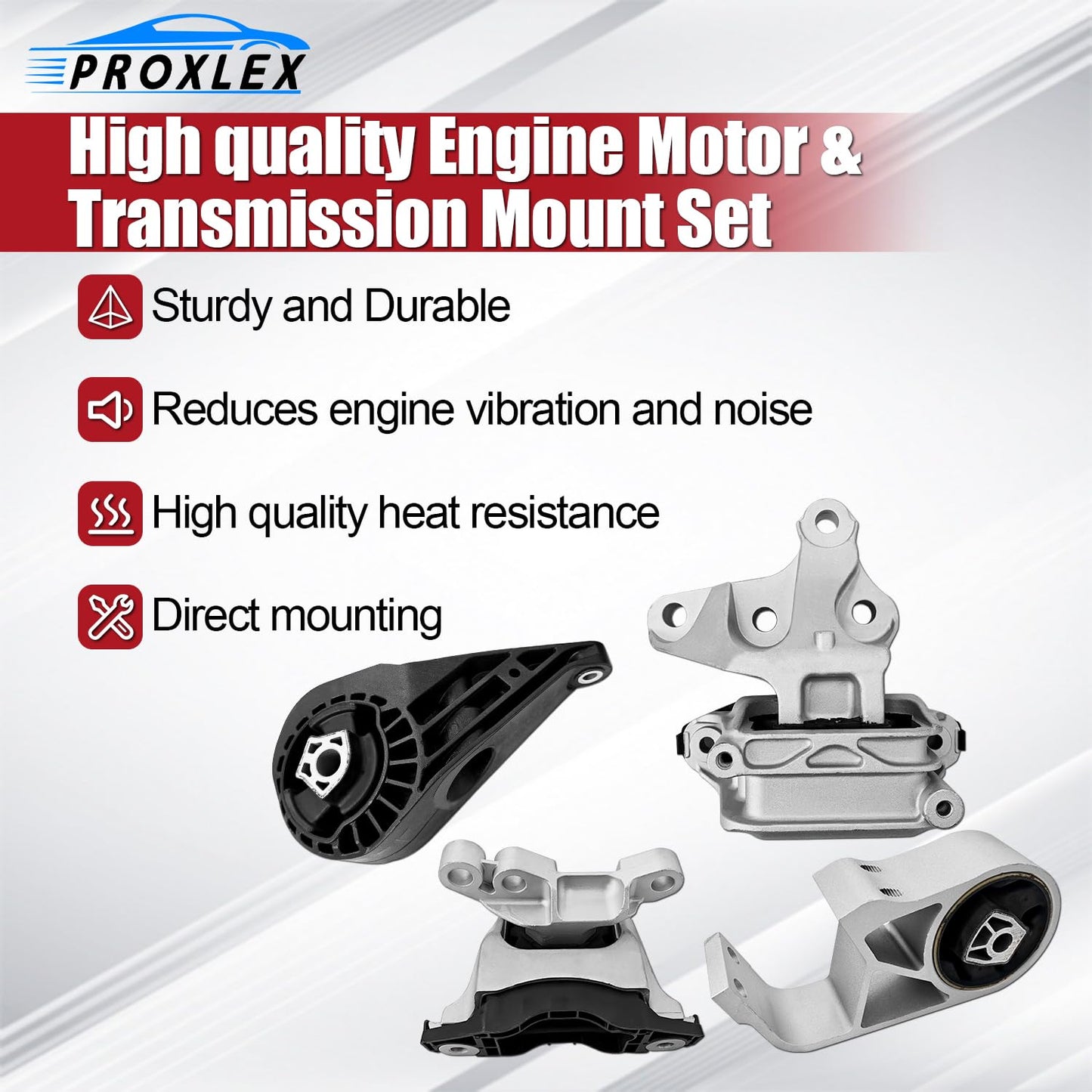 ProXlex 4PCS Engine Motor Mount & Transmission Mounts Kit for FWD Front Wheel Drive Compatible with Chevy Chevrolet Traverse & Buick Enclave 2018 2019 2020 2021 2022 2023 3.6L Replaces# 3507 3525