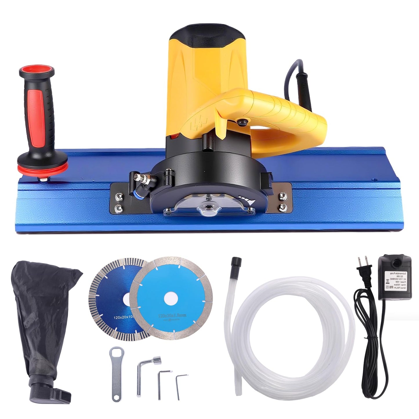 Tile Edge Beveling Tool with 16-Roller Base, 43° Angle Chamfer Machine with Water Cooling & Dust Bag, for Tiles, Paving Stones & Marble|Tile Cutter|Tile Saw