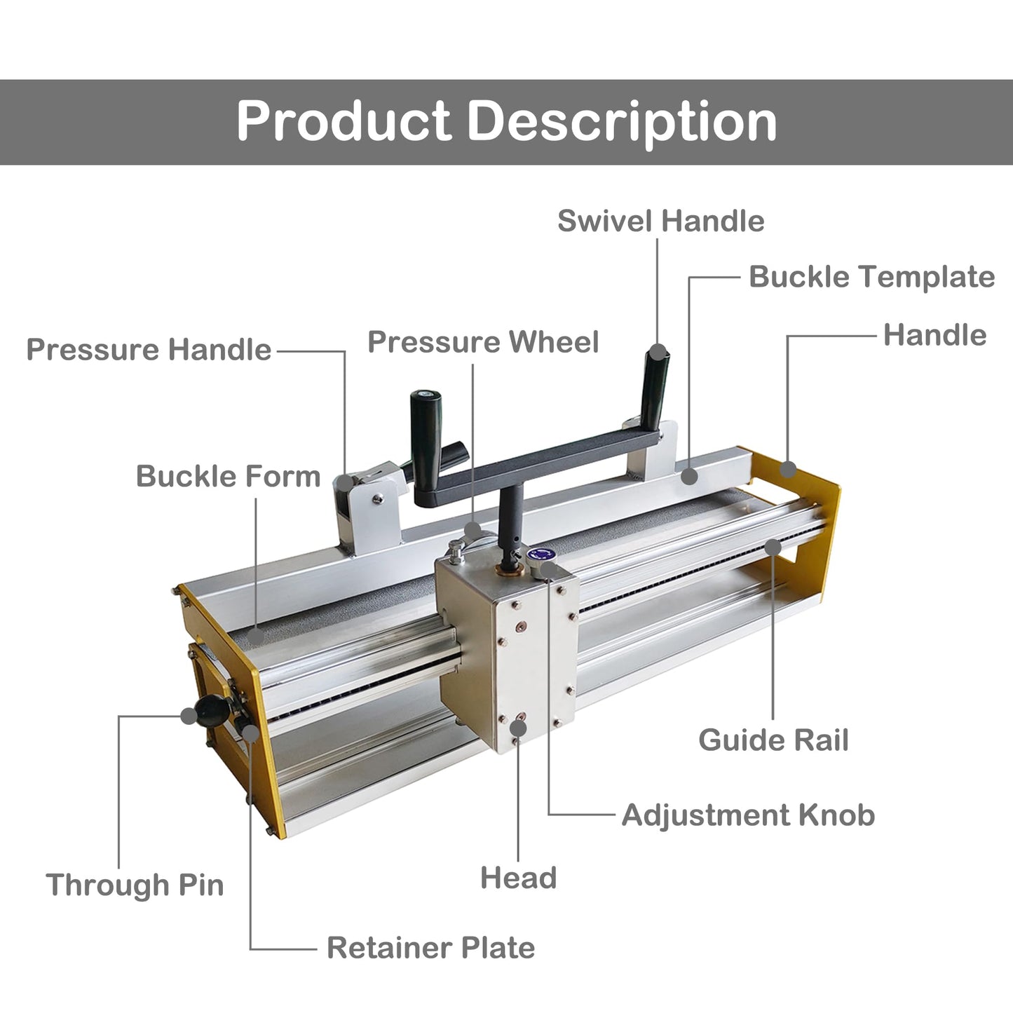 14'' Belt Fasteners Manual Roller Lacer PVC PU Conveyor Belt Tool Splice Assembler Roller Lacemaker for Flexco Wire Hook/Spike Fasteners with 2 Face Strips