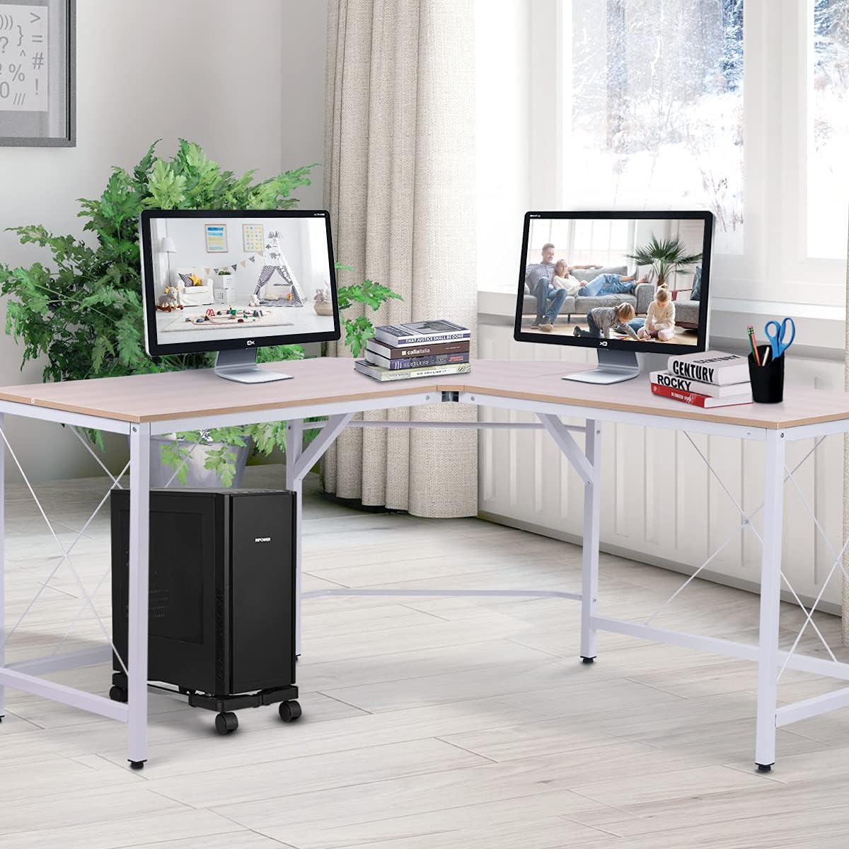 YOSE Computer Tower Stand, Adjustable Mobile CPU Stand with Rolling Caster Wheels, Premium PC Tower Stand Holder
