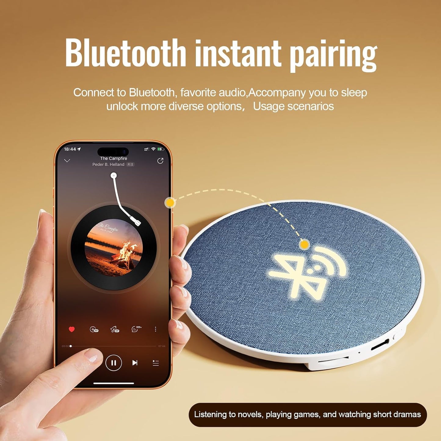 Generic (2) Bluetooth Pillow Speaker, Under Pillow Speaker Bluetooth Pillow Speaker for Sleeping, Mini Portable White