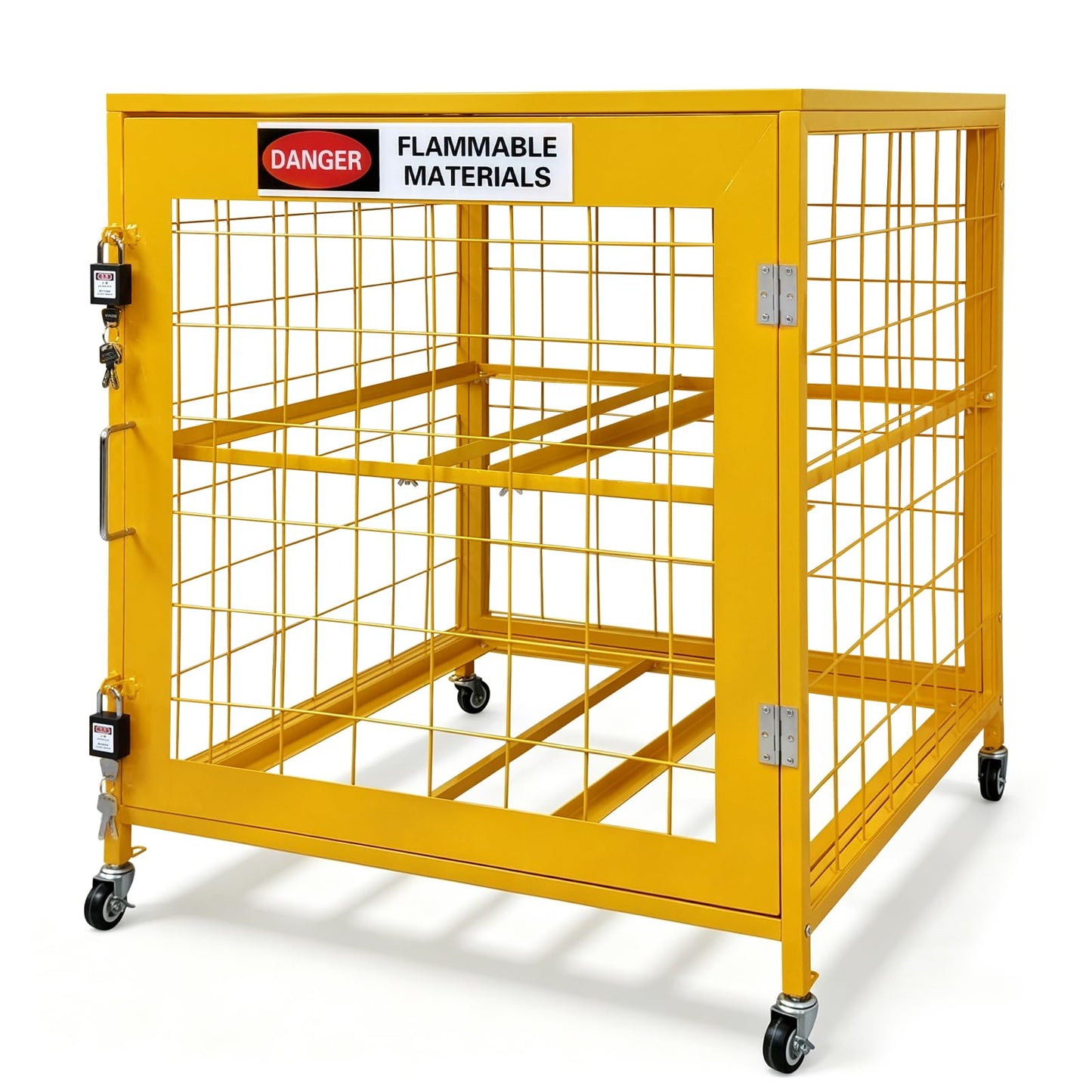 WHBDDM Tank StorageCabinet,30x30x38 inch HorizontalCylinder Storage Cabinet, Gas CylinderCabinet with Yellow Powder CoatFinish