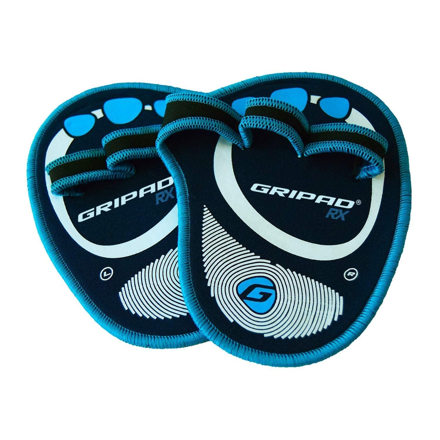 Gripad RX Lifting Grips (Black/Blue) | The Most Durable Grip Pads Yet | The Alternative to Weight Lifting Gloves, Gym Workouts, WOD, Weightlifting | Neoprene Padded Grips | Flexible Rubber Palm