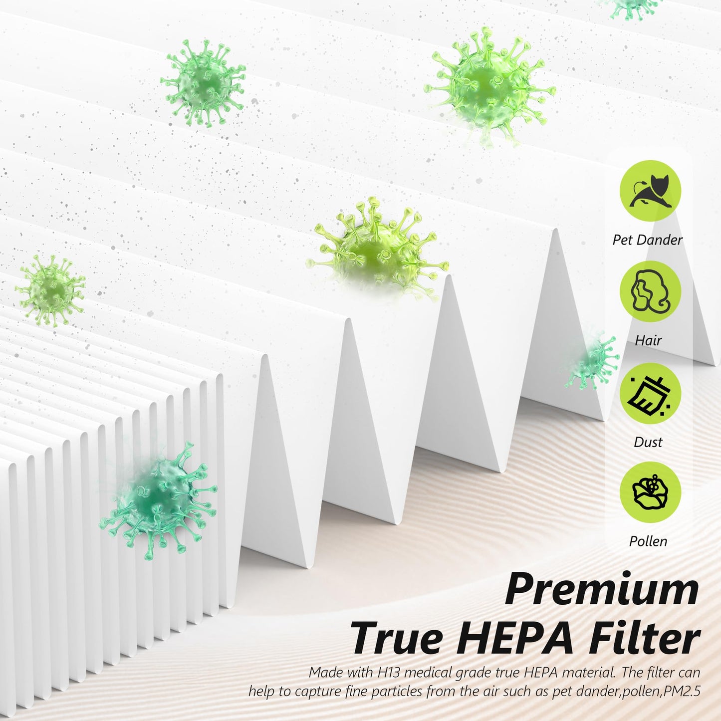 XBWW Premium HY4866 Replacement Filters Compatible with Morento HY4866, WESTHEY HY4866 and YIOU M1 Air Cleaner Purifier, 4 Packs